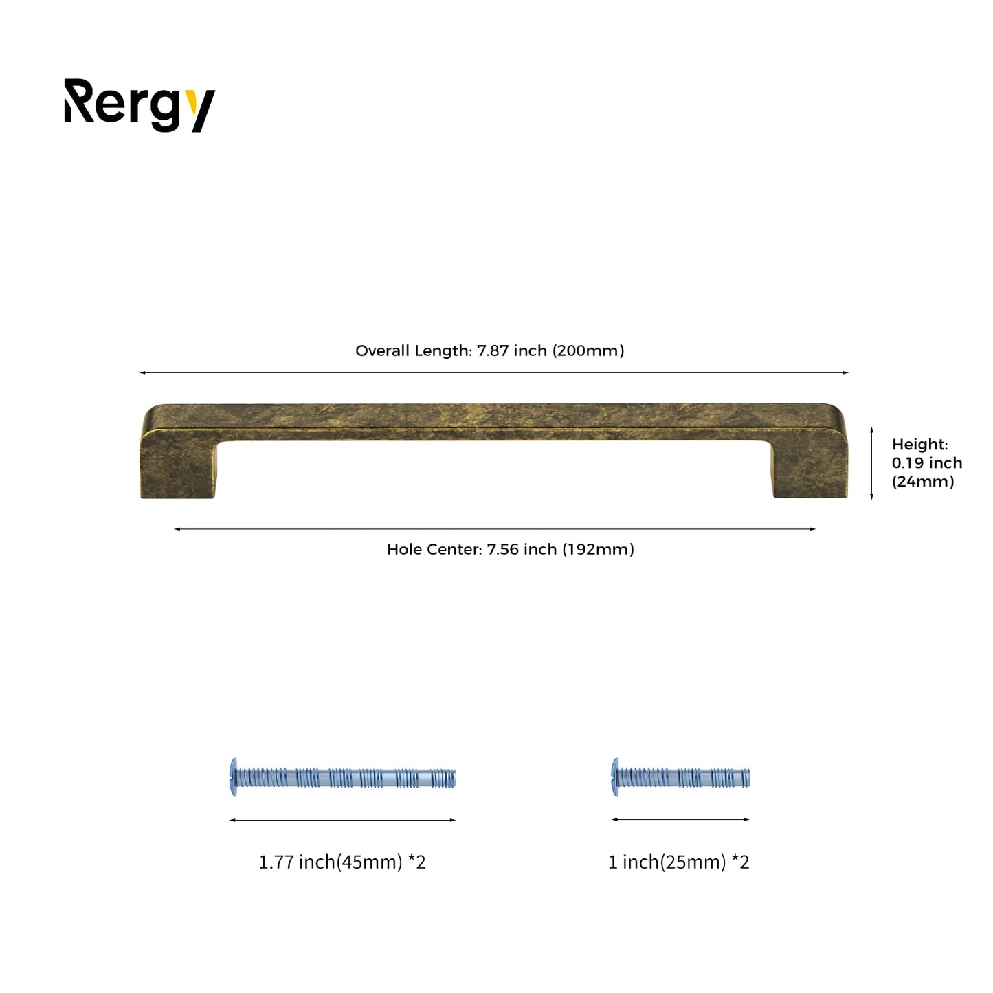 Rergy Champagne Bronze Cabinet Pulls, 10 Pack Champagne Bronze Cabinet Handles, 6.25" Screw Spacing Kitchen Cabinet Handles, 6-1/4inch(160mm) Center to Center Bathroom Cabient Hardware
