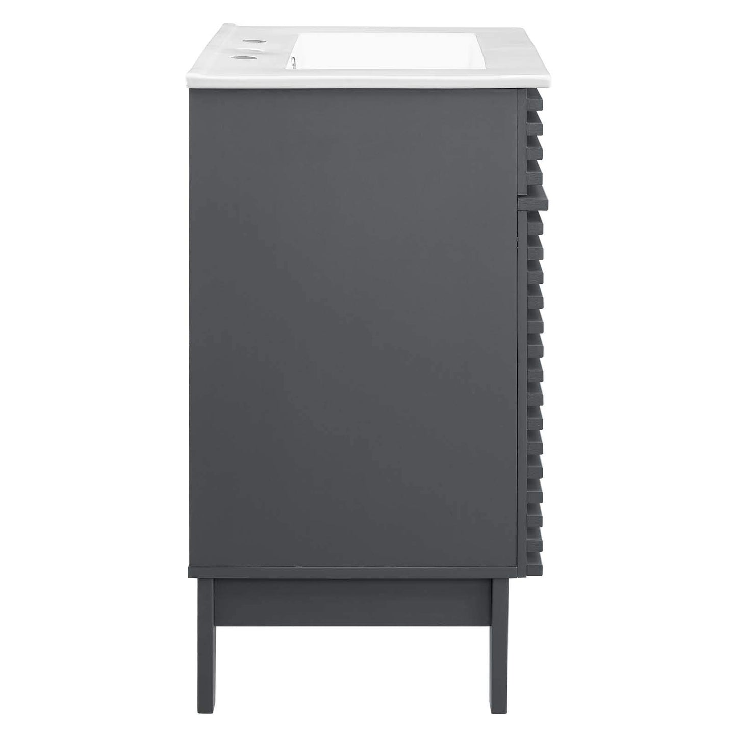 Modway Render 48" Double Sink Bathroom Vanity Cabinet in Walnut White