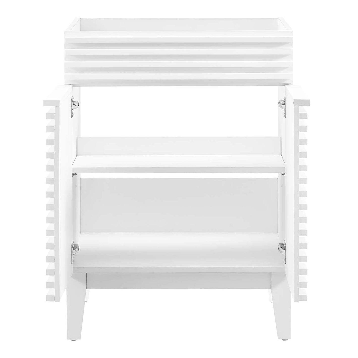 Modway Render 48" Double Sink Bathroom Vanity Cabinet in Walnut White