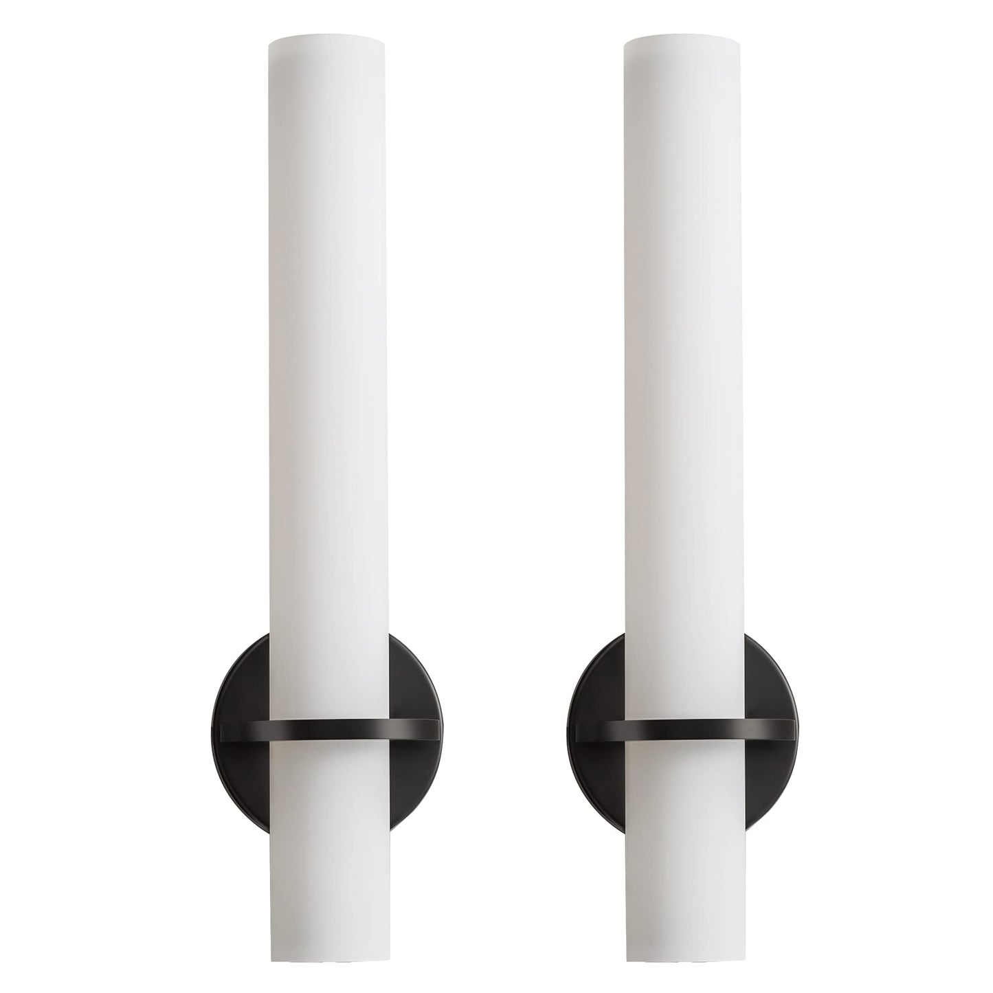 Gold Wall Sconces Set of Two - Dimmable Modern Sconces Wall Lighting 18W 3000K Led Wall Lights Acrylic Lampshade Hardwired Wall Light Fixtures for Living Room Bedroom Bathroom Hallway 18inch
