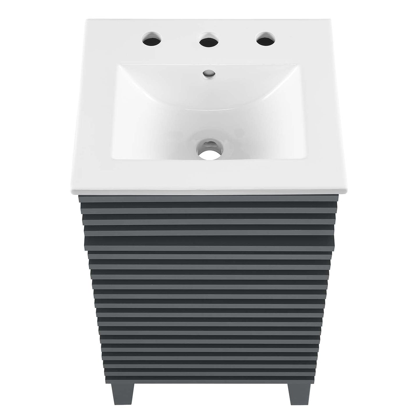 Modway Render 48" Double Sink Bathroom Vanity Cabinet in Walnut White