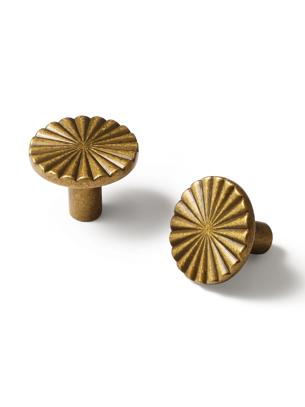 5 Pack Brushed Gold Cabinet Pulls 3" Hole Center Cup Flat Brass Drawer Pulls Kitchen Cupboard Bathroom Dresser Cabinet Hardware Handles Zinc Alloy