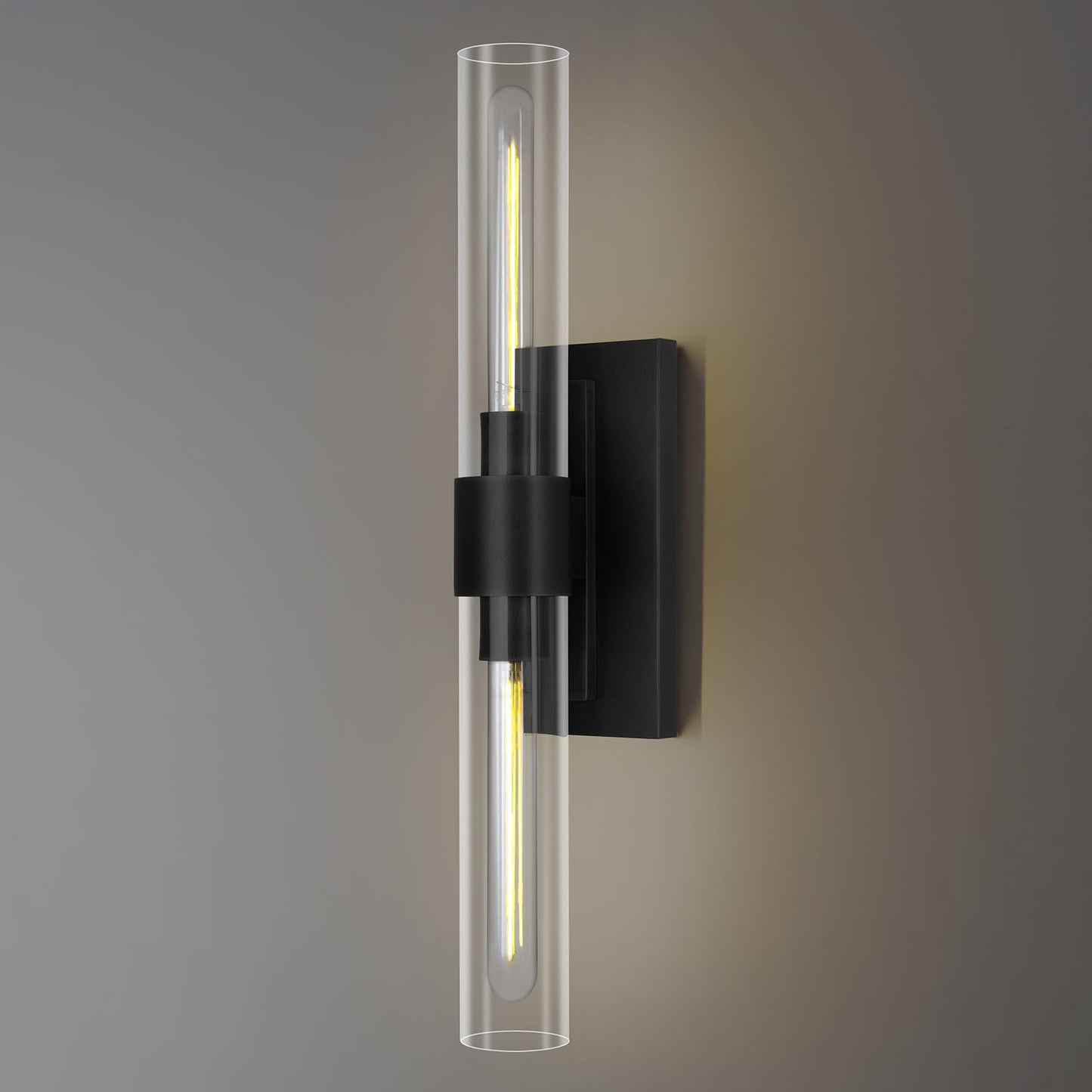 Brass Wall Sconces Set of Two, 22.8" Sconces Wall Lighting 2-Light, Gold Bathroom Vanity Wall Sconces, Glass Tube Wall Sconces, Indoor Wall Sconces for Bathroom, Bedroom, Vanity, Hallway