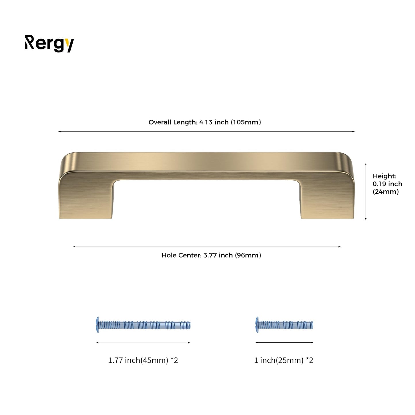 Rergy Champagne Bronze Cabinet Pulls, 10 Pack Champagne Bronze Cabinet Handles, 6.25" Screw Spacing Kitchen Cabinet Handles, 6-1/4inch(160mm) Center to Center Bathroom Cabient Hardware