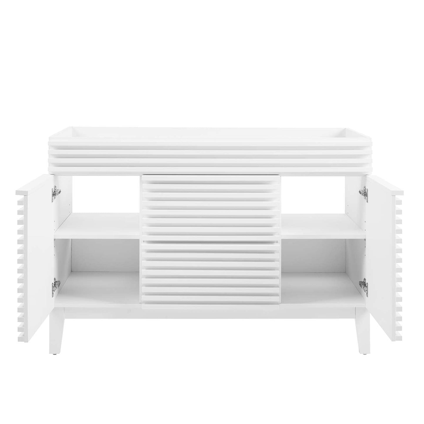 Modway Render 48" Double Sink Bathroom Vanity Cabinet in Walnut White