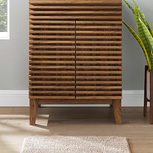 Modway Render 48" Double Sink Bathroom Vanity Cabinet in Walnut White
