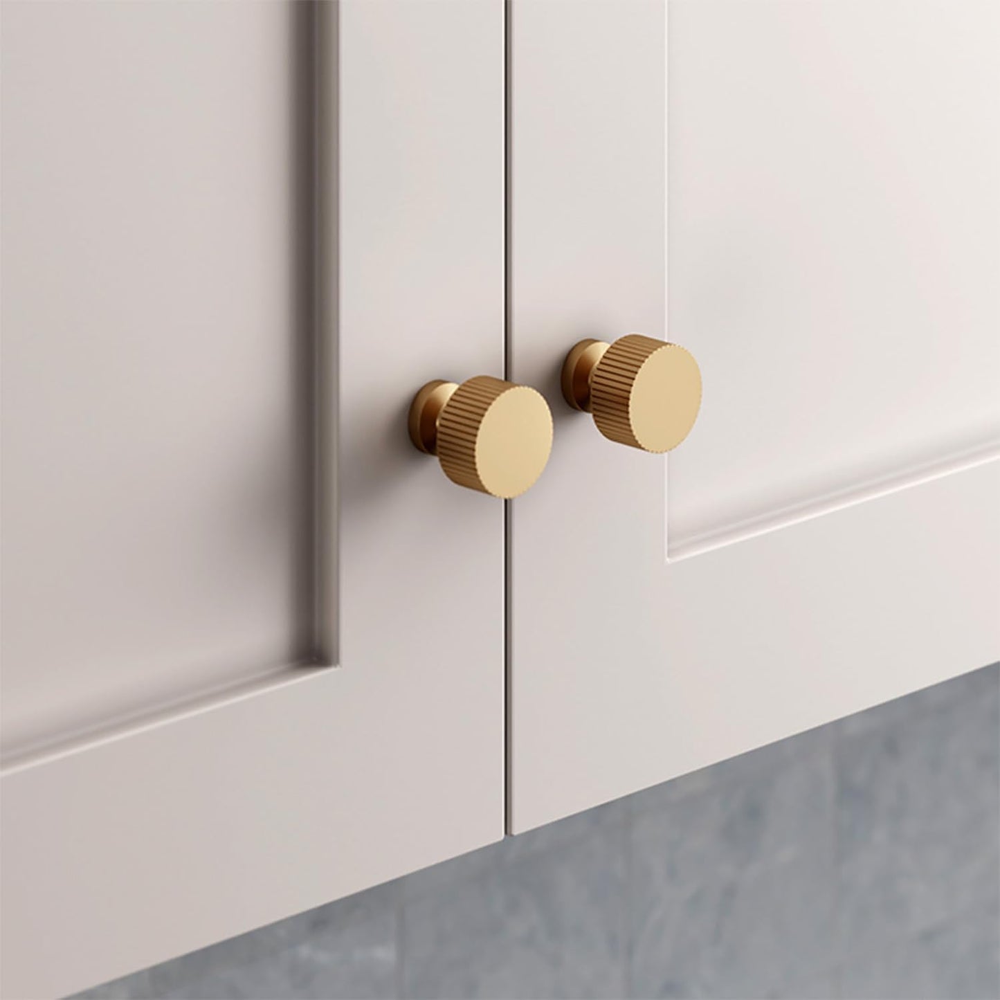 RZDEAL 4pcs Solid Brass Cabinet Knobs Pulls Cabinet Drawer Dresser Gold Knobs Modern Handles Knobs(1"x1"/25mmx25mm),Brushed Brass Finish