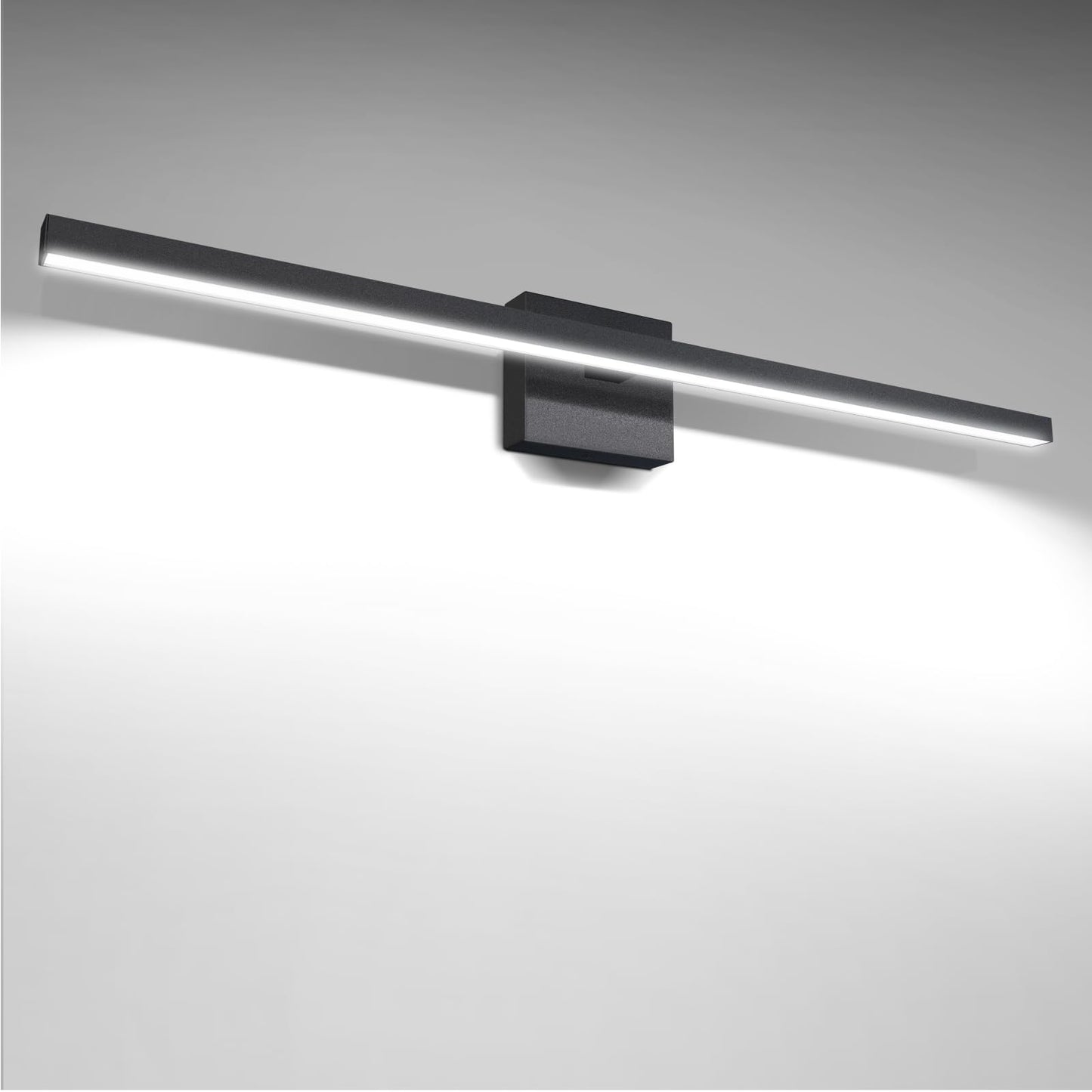 VOLISUN Modern Bathroom Vanity Light 15.7 inch, 12W Dimmable 5CCT Led Bathroom Light Fixture Over Mirror, Black Bar Vanity Light for Bathroom Mirror Restroom-ETL Certificated