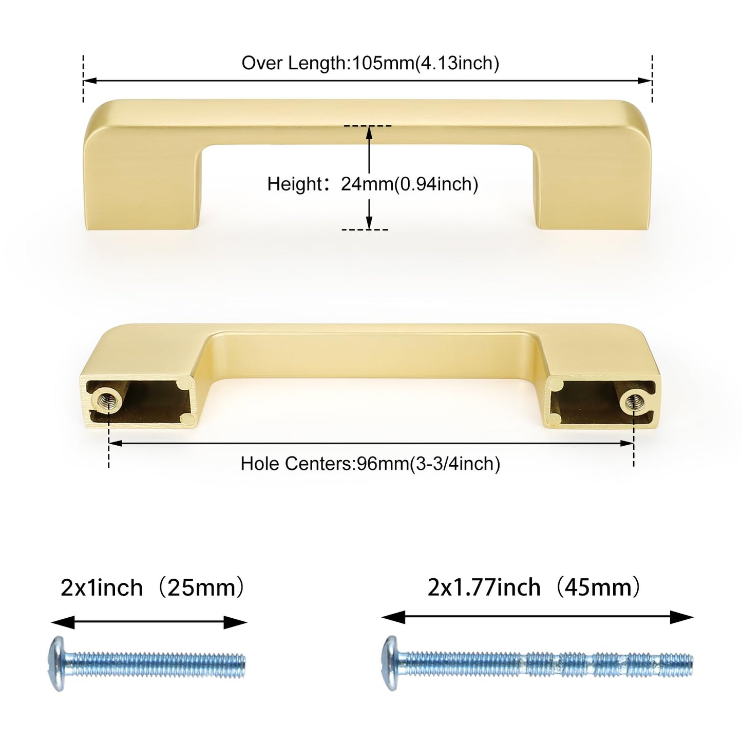 Rergy Champagne Bronze Cabinet Pulls, 10 Pack Champagne Bronze Cabinet Handles, 6.25" Screw Spacing Kitchen Cabinet Handles, 6-1/4inch(160mm) Center to Center Bathroom Cabient Hardware
