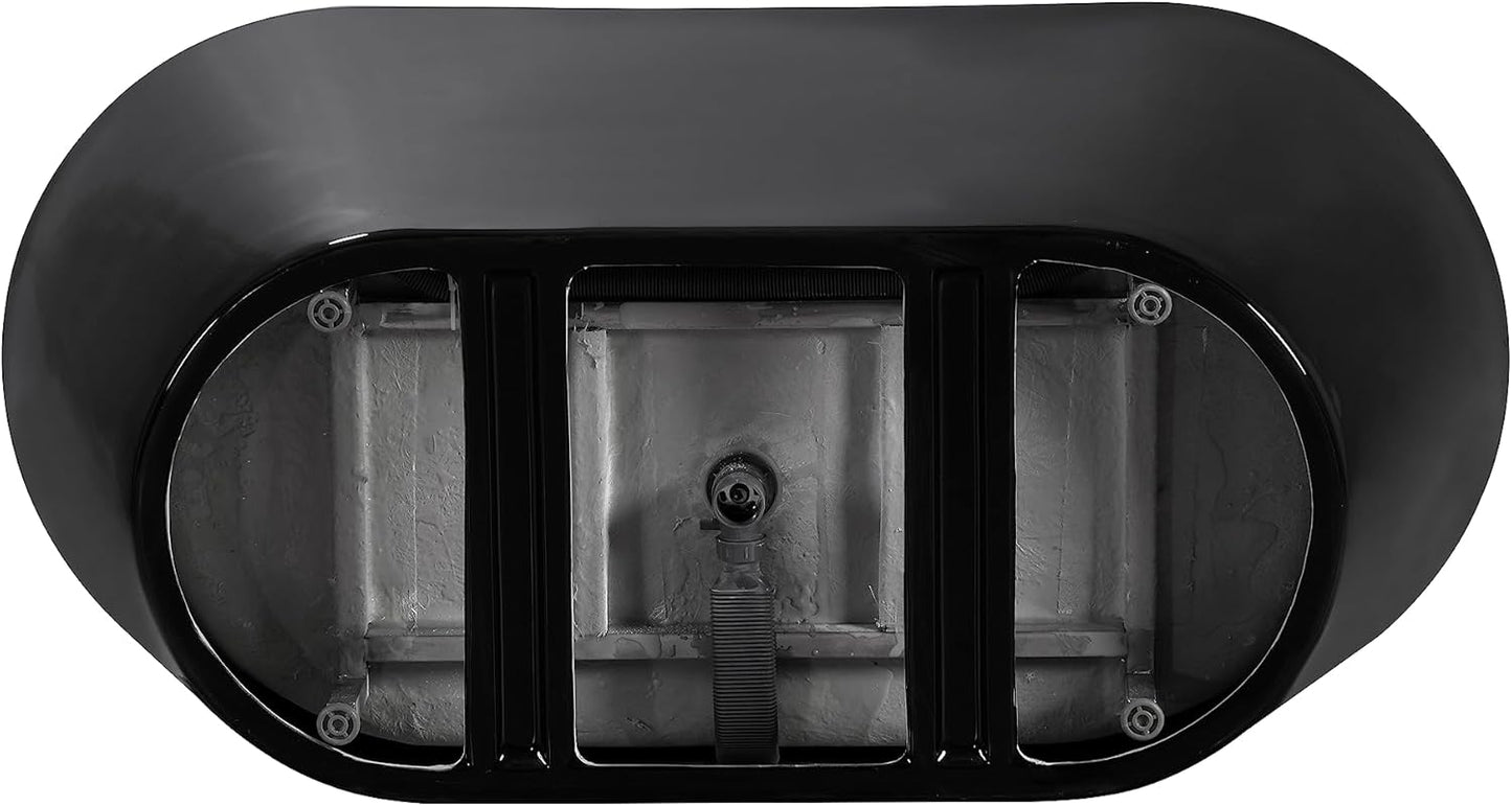 LOVMOR 67" Acrylic Freestanding Soaking Bathtub Soaking Bath Tub with Brushed Nickel Overflow and Pop Up Drain for Bathroom, Double Slipper Tub, Whit