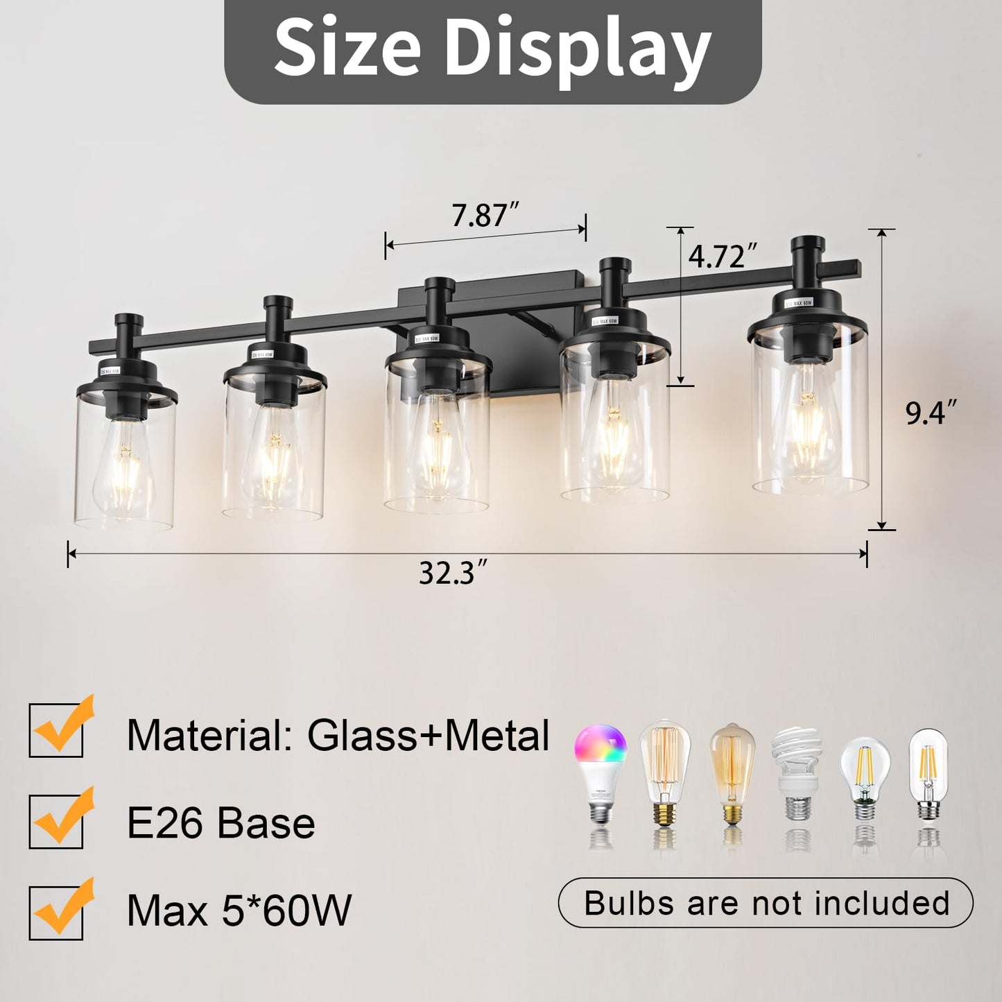 3 Light Bathroom Light Fixtures, Black and Brushed Gold Vanity Light Fixture Over Mirror, Modern Wall Sconces Lighting Wall Lamp for Bathroom, Bedroom, Hallway with Clear Glass Shade