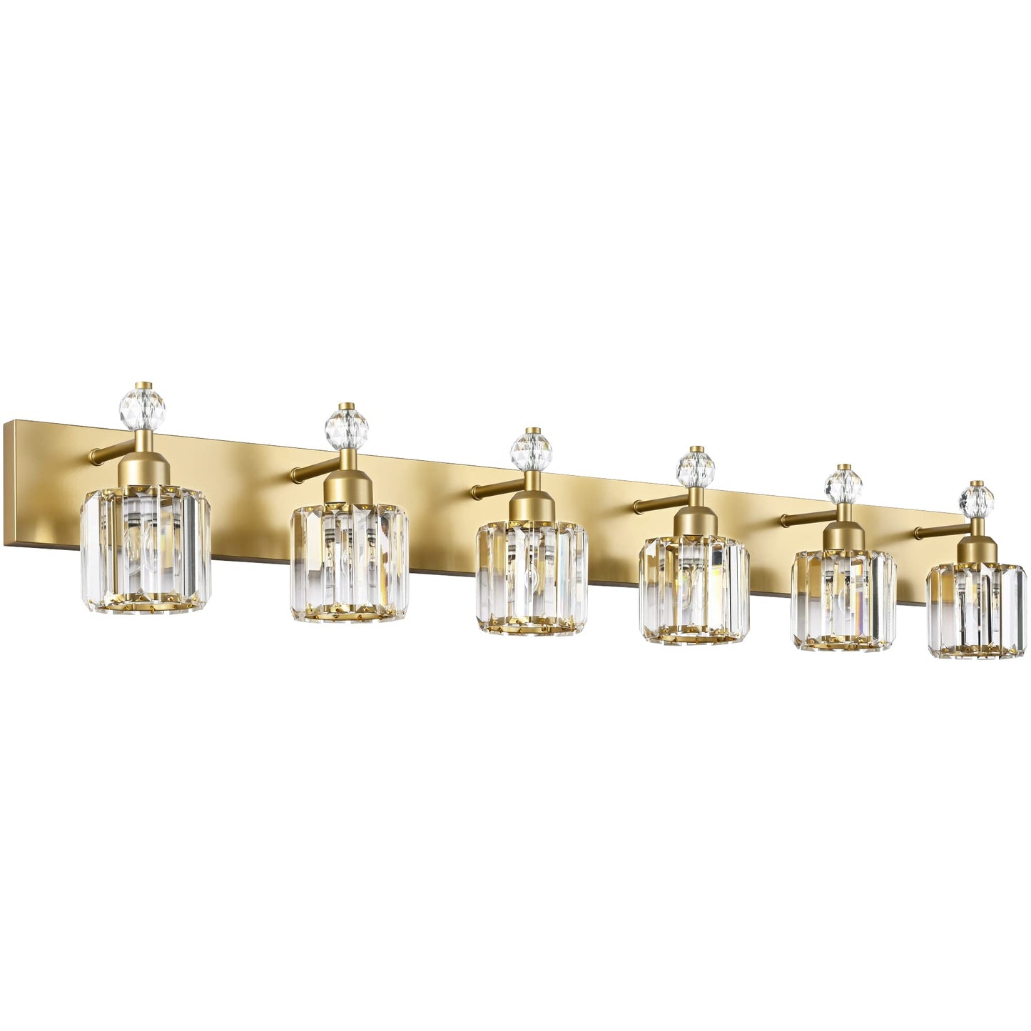PRESDE Black Gold Crystal Bathroom Vanity Lights Fixtures Over Mirror Modern 3 Light Bath Wall Lighting