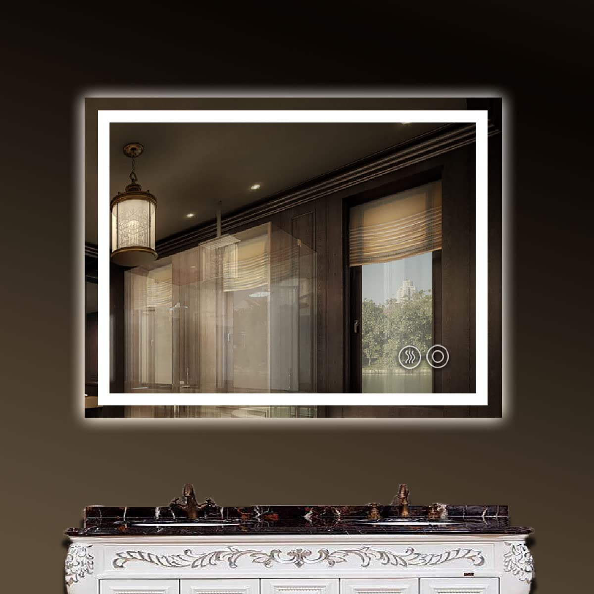 Panana LED Bathroom Mirror 24Inch with Lights, Adjustable 3000K/4500K/6000K Lights, Smart LED Vanity Mirror, Wall Mounted Anti-Fog Dimmable Front Lighted Makeup Mirror (Round 24 x24)