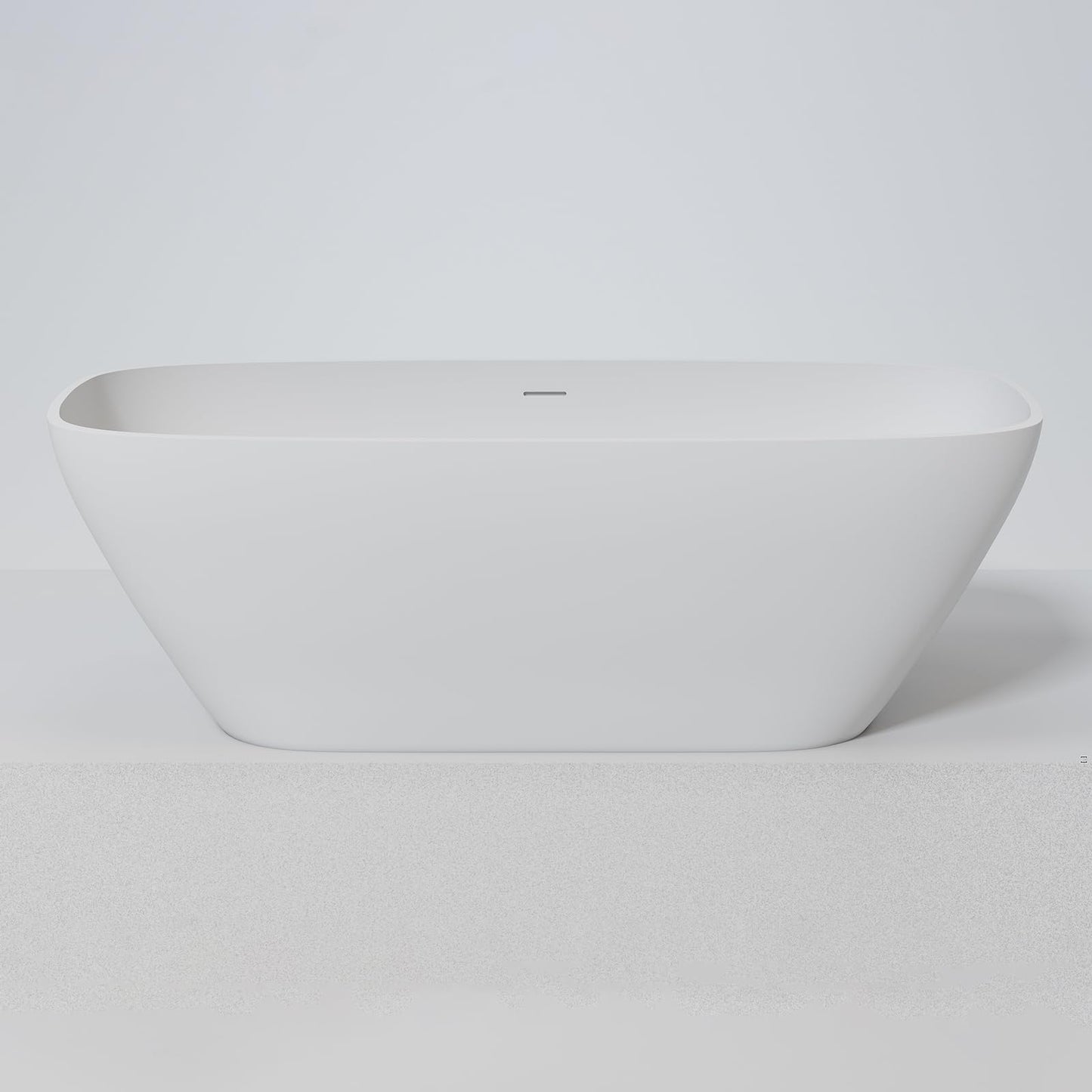 51'' Japanese Soaking Tub Freestanding Bathtub Resin Stone Bathtubs Deep soaking Tub with Overflow and Pop-up Drain - White