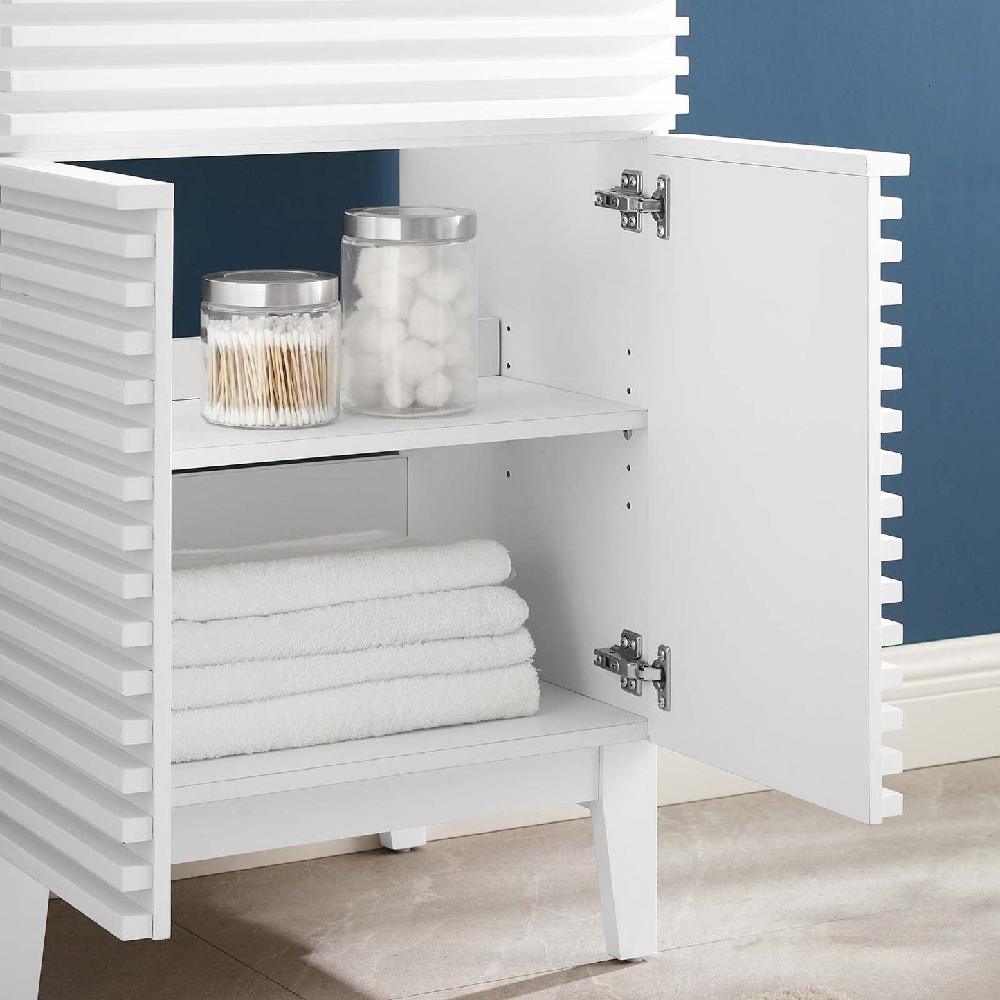Modway Render 48" Double Sink Bathroom Vanity Cabinet in Walnut White