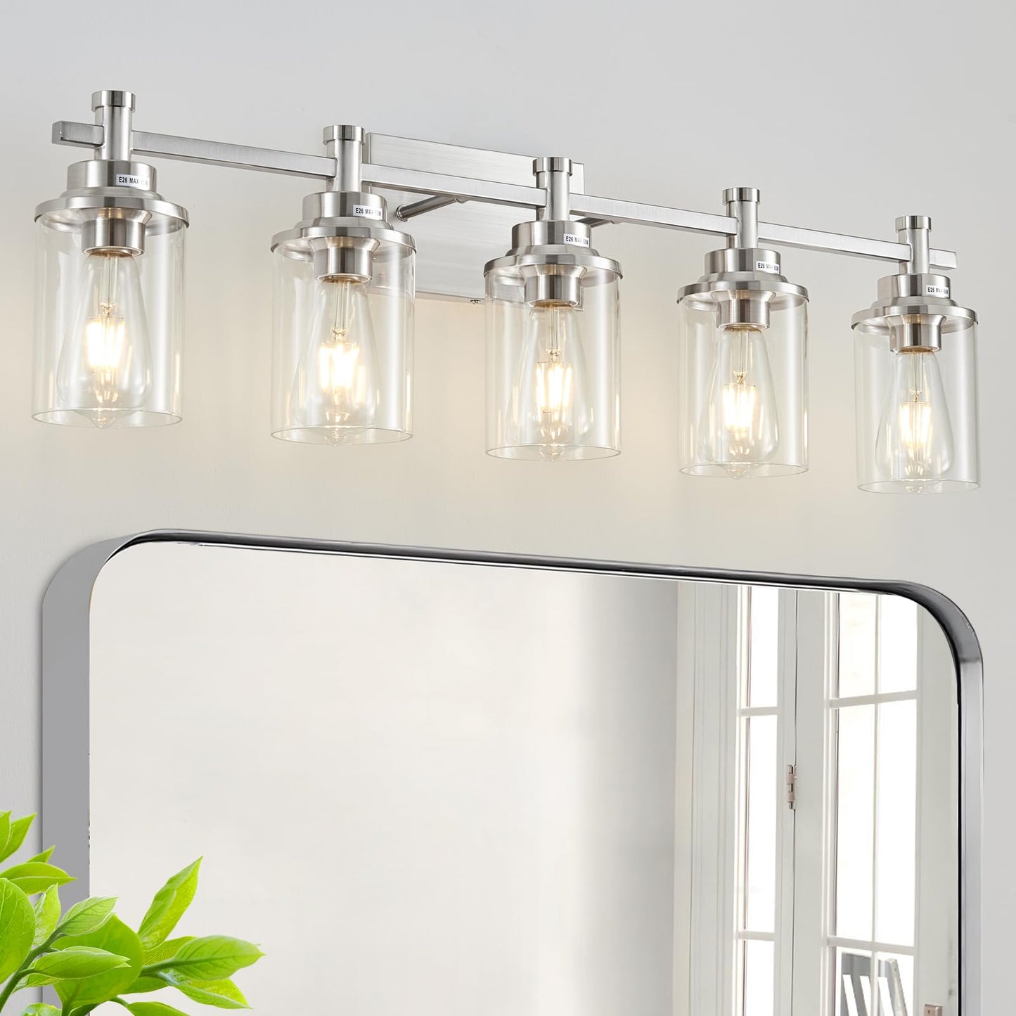 3 Light Bathroom Light Fixtures, Black and Brushed Gold Vanity Light Fixture Over Mirror, Modern Wall Sconces Lighting Wall Lamp for Bathroom, Bedroom, Hallway with Clear Glass Shade