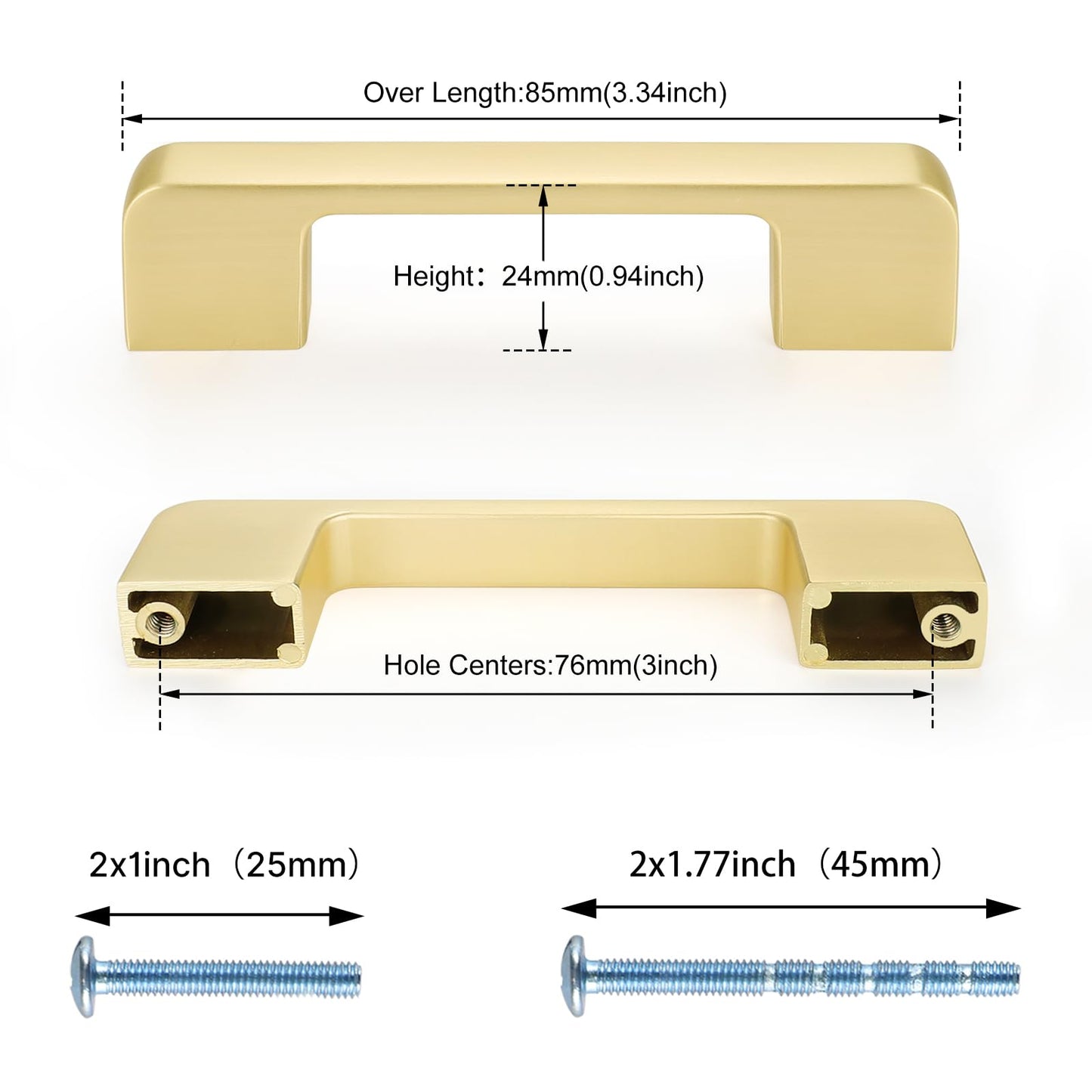 Rergy Champagne Bronze Cabinet Pulls, 10 Pack Champagne Bronze Cabinet Handles, 6.25" Screw Spacing Kitchen Cabinet Handles, 6-1/4inch(160mm) Center to Center Bathroom Cabient Hardware