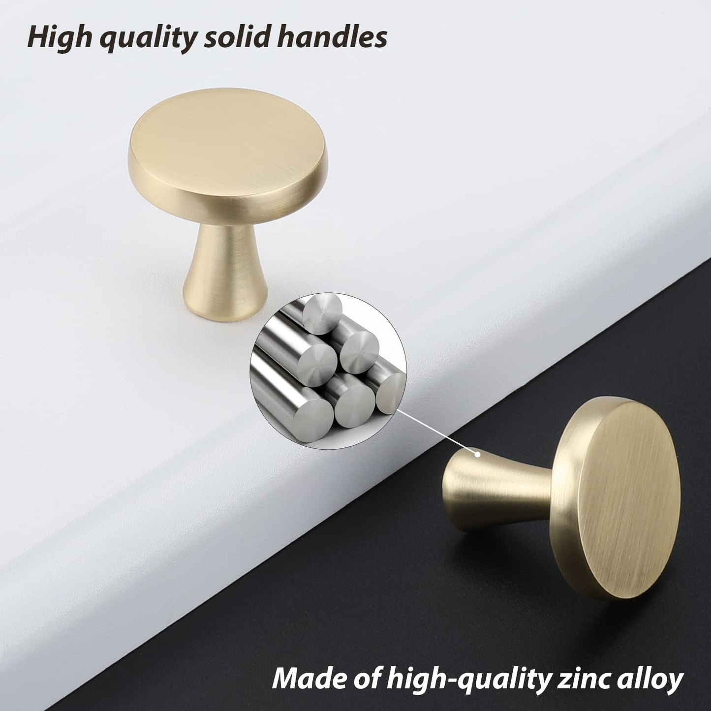 Rergy Champagne Bronze Cabinet Pulls, 10 Pack Champagne Bronze Cabinet Handles, 6.25" Screw Spacing Kitchen Cabinet Handles, 6-1/4inch(160mm) Center to Center Bathroom Cabient Hardware