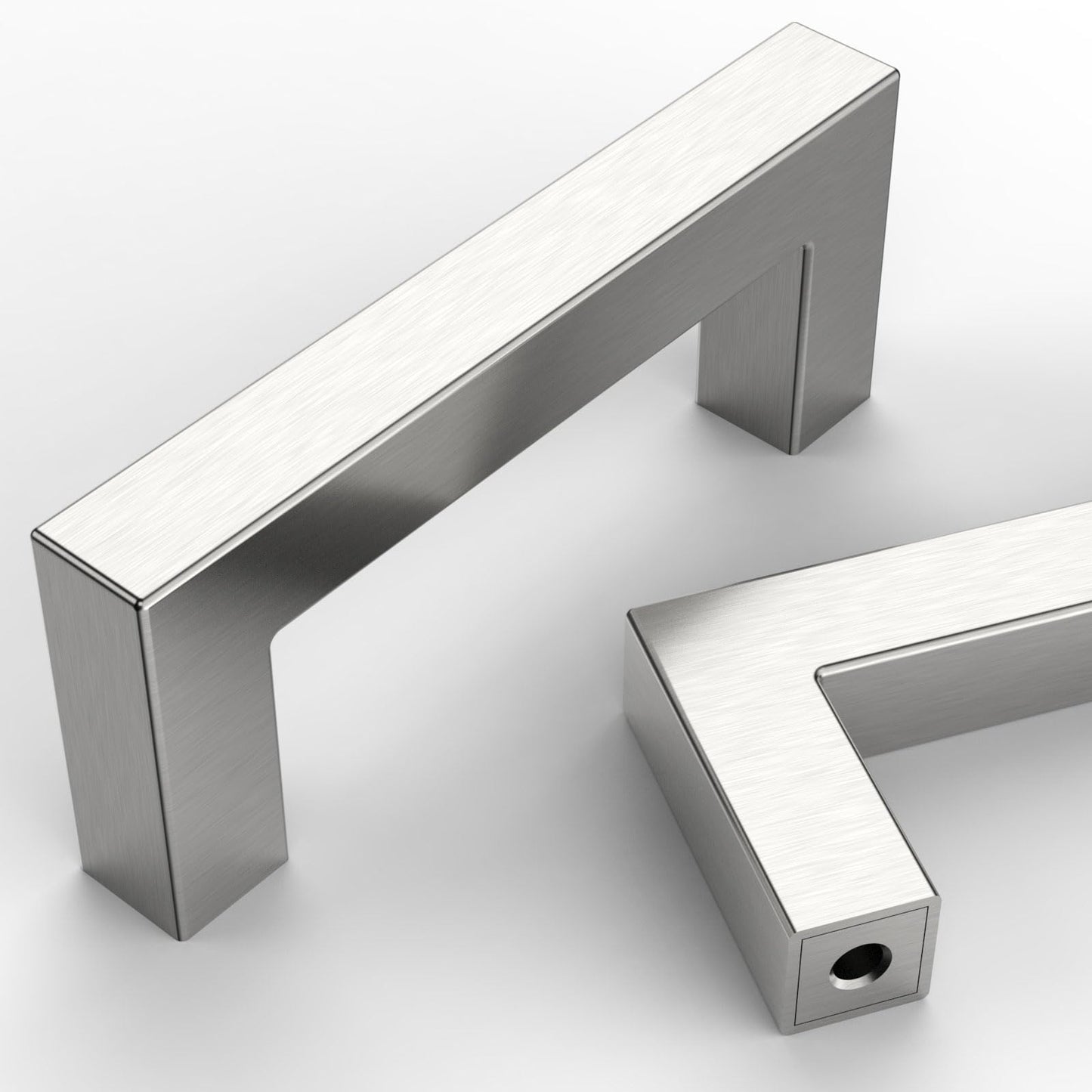 10 Pack 5''(128mm) Matte Black Cabinet Pulls Kitchen Stainless Steel Cabinet Handles Square Cabinet Hardware for Cupboard Drawer Pulls