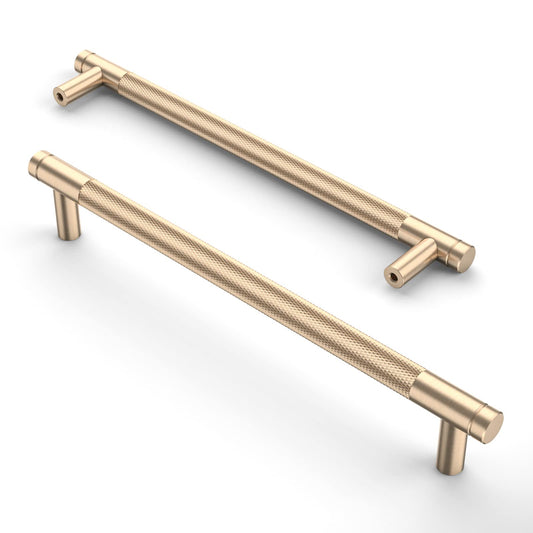 Asidrama 10 Pack 7.5 Inch(192mm) Gold Cabinet Pulls Knurled Cabinet Handles Cupboard Handles Kitchen Cabinet Hardware for Cupboard Drawer Pulls