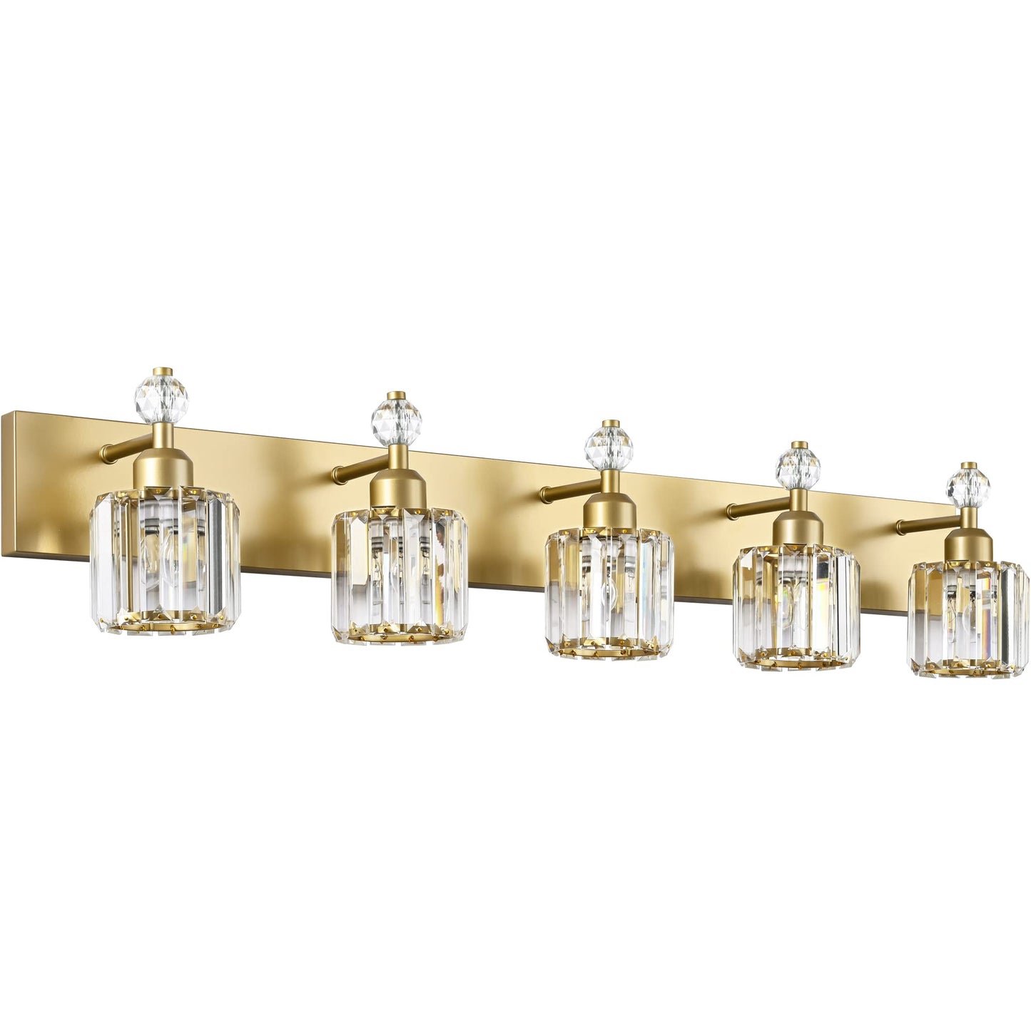 PRESDE Black Gold Crystal Bathroom Vanity Lights Fixtures Over Mirror Modern 3 Light Bath Wall Lighting
