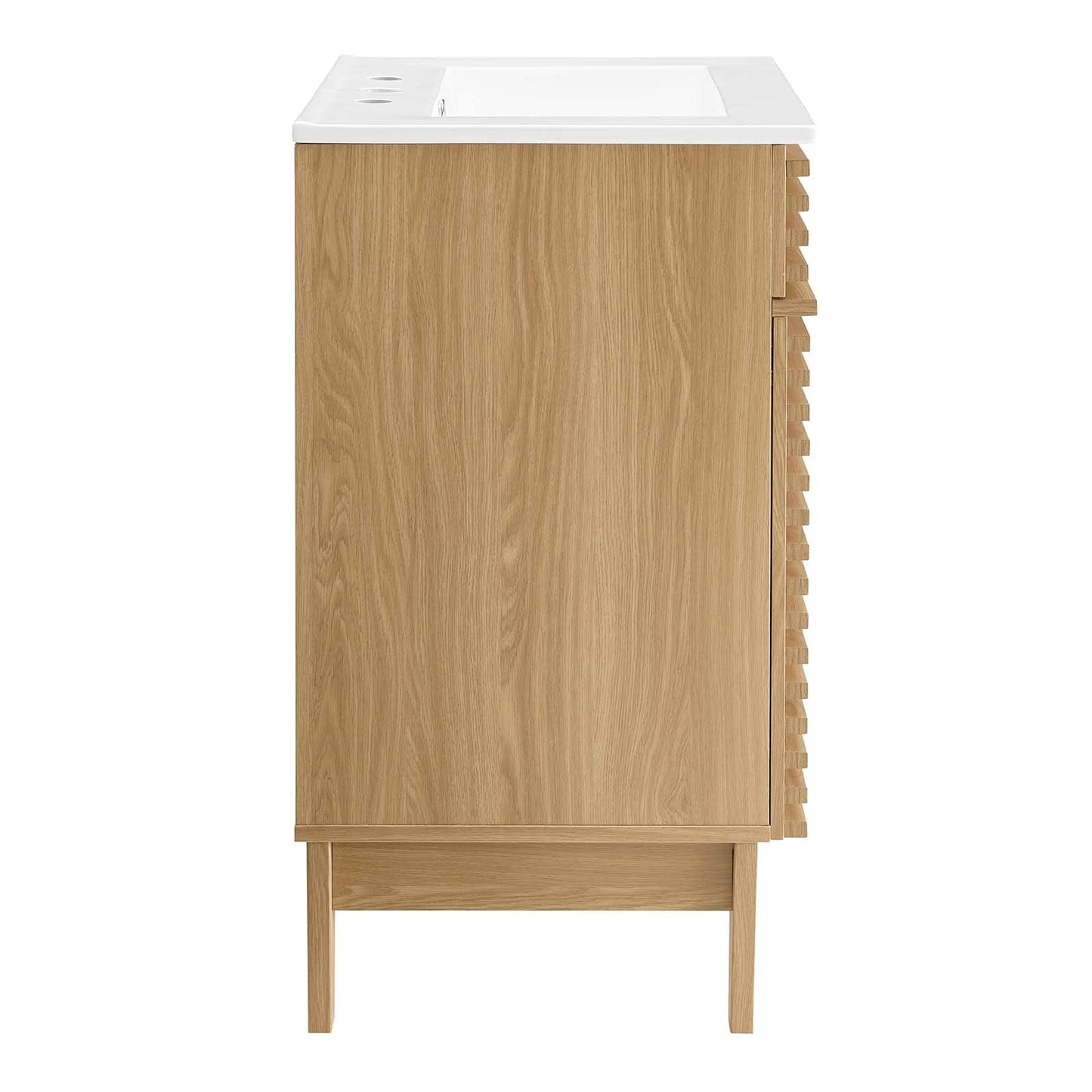 Modway Render 48" Double Sink Bathroom Vanity Cabinet in Walnut White