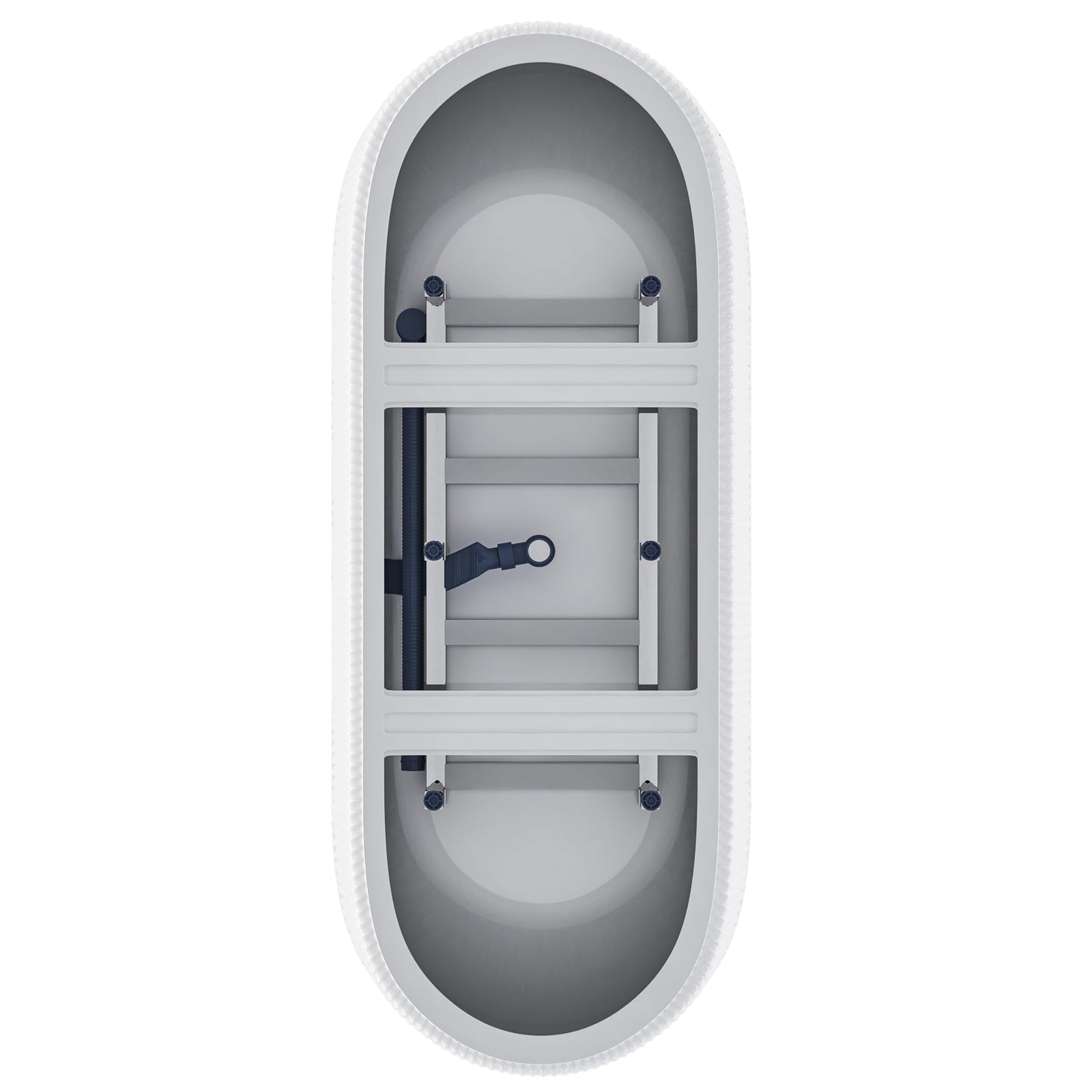 LOVMOR 67" Acrylic Freestanding Soaking Bathtub Soaking Bath Tub with Brushed Nickel Overflow and Pop Up Drain for Bathroom, Double Slipper Tub, Whit
