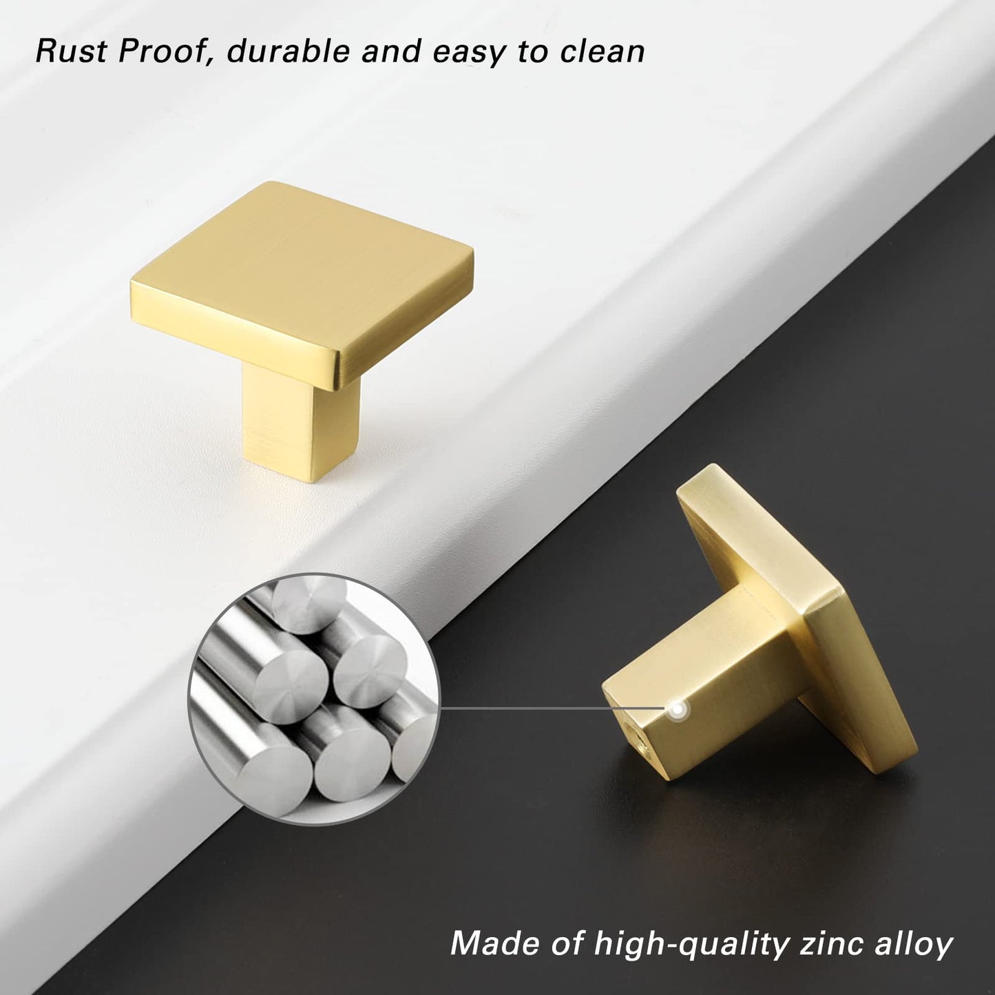 Rergy Champagne Bronze Cabinet Pulls, 10 Pack Champagne Bronze Cabinet Handles, 6.25" Screw Spacing Kitchen Cabinet Handles, 6-1/4inch(160mm) Center to Center Bathroom Cabient Hardware