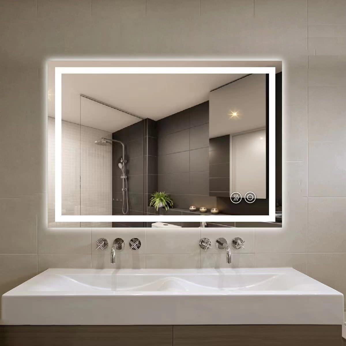 Panana LED Bathroom Mirror 24Inch with Lights, Adjustable 3000K/4500K/6000K Lights, Smart LED Vanity Mirror, Wall Mounted Anti-Fog Dimmable Front Lighted Makeup Mirror (Round 24 x24)