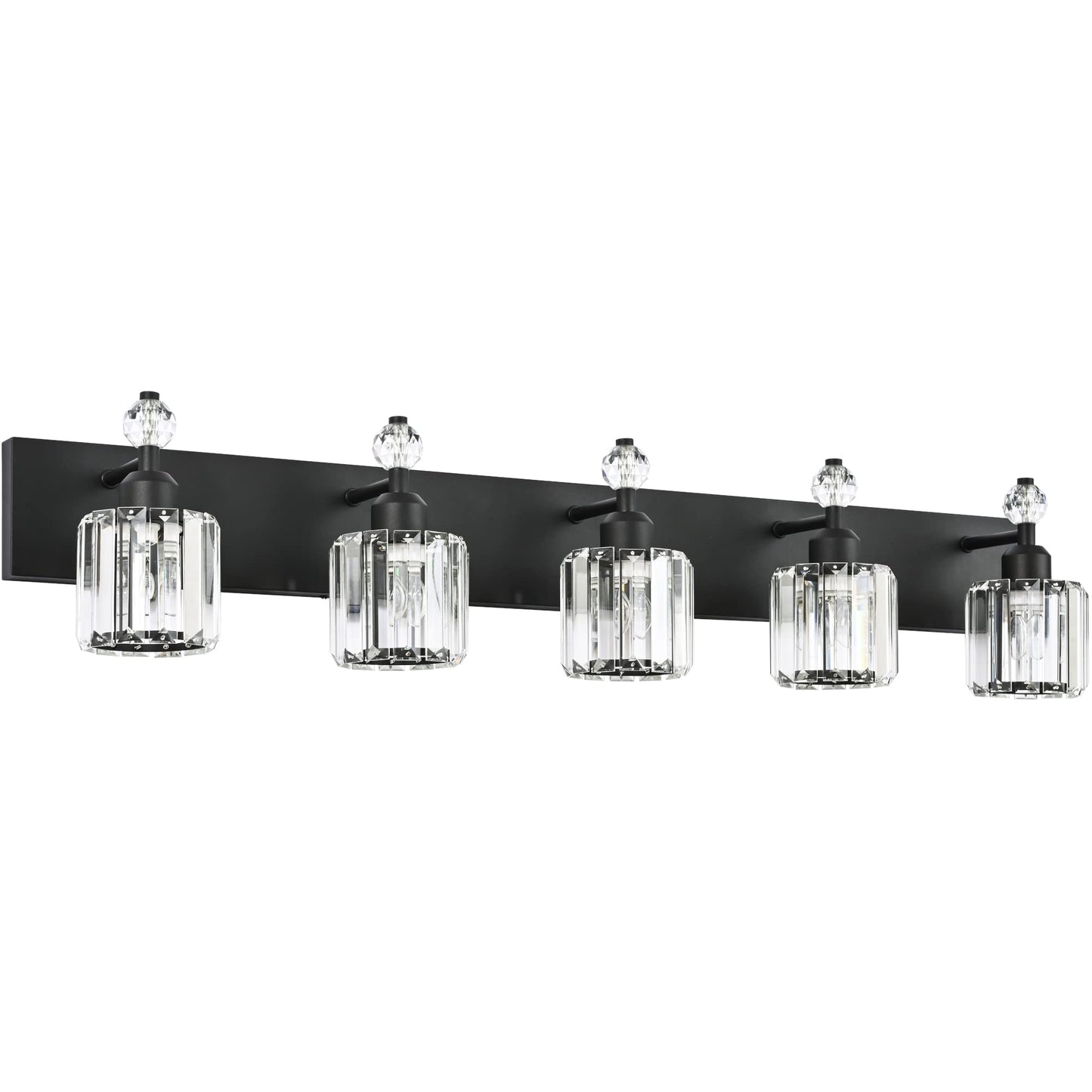 PRESDE Black Gold Crystal Bathroom Vanity Lights Fixtures Over Mirror Modern 3 Light Bath Wall Lighting