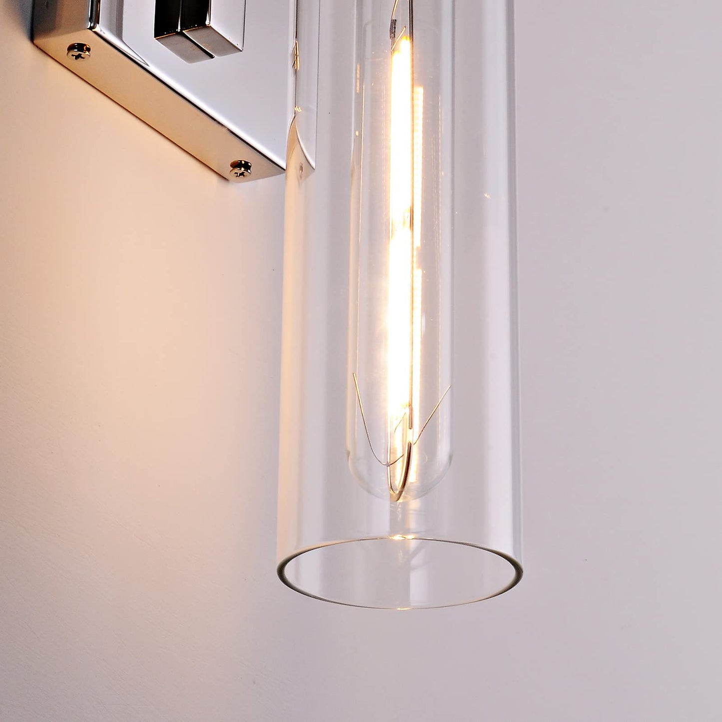 Brass Wall Sconces Set of Two, 22.8" Sconces Wall Lighting 2-Light, Gold Bathroom Vanity Wall Sconces, Glass Tube Wall Sconces, Indoor Wall Sconces for Bathroom, Bedroom, Vanity, Hallway