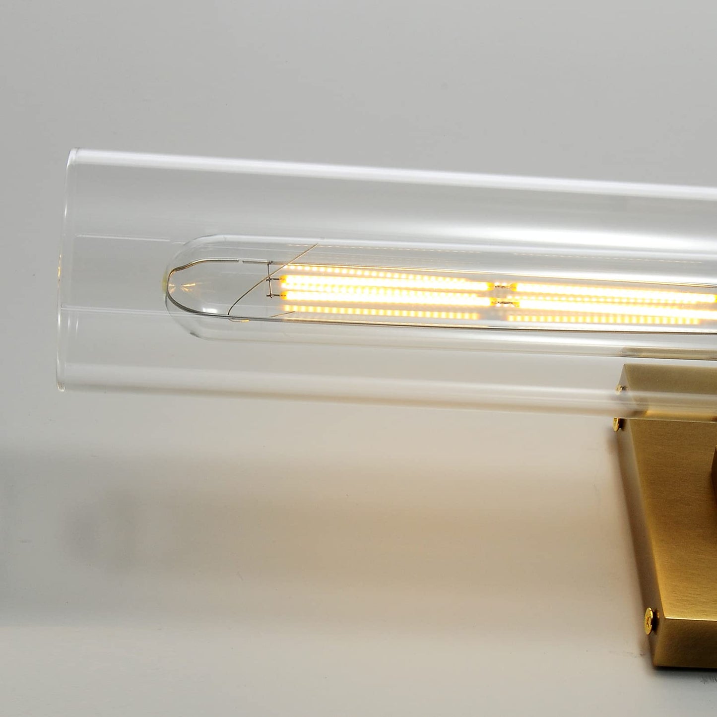 Brass Wall Sconces Set of Two, 22.8" Sconces Wall Lighting 2-Light, Gold Bathroom Vanity Wall Sconces, Glass Tube Wall Sconces, Indoor Wall Sconces for Bathroom, Bedroom, Vanity, Hallway