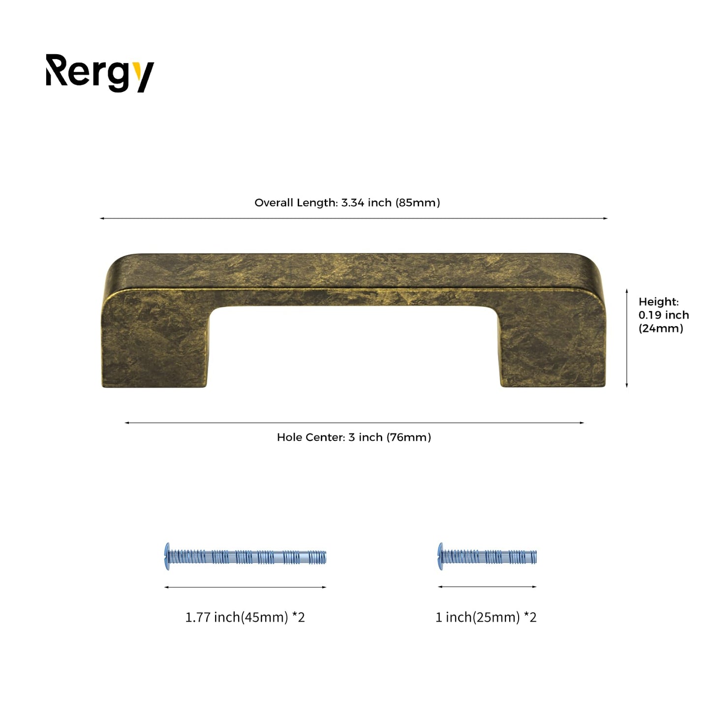 Rergy Champagne Bronze Cabinet Pulls, 10 Pack Champagne Bronze Cabinet Handles, 6.25" Screw Spacing Kitchen Cabinet Handles, 6-1/4inch(160mm) Center to Center Bathroom Cabient Hardware