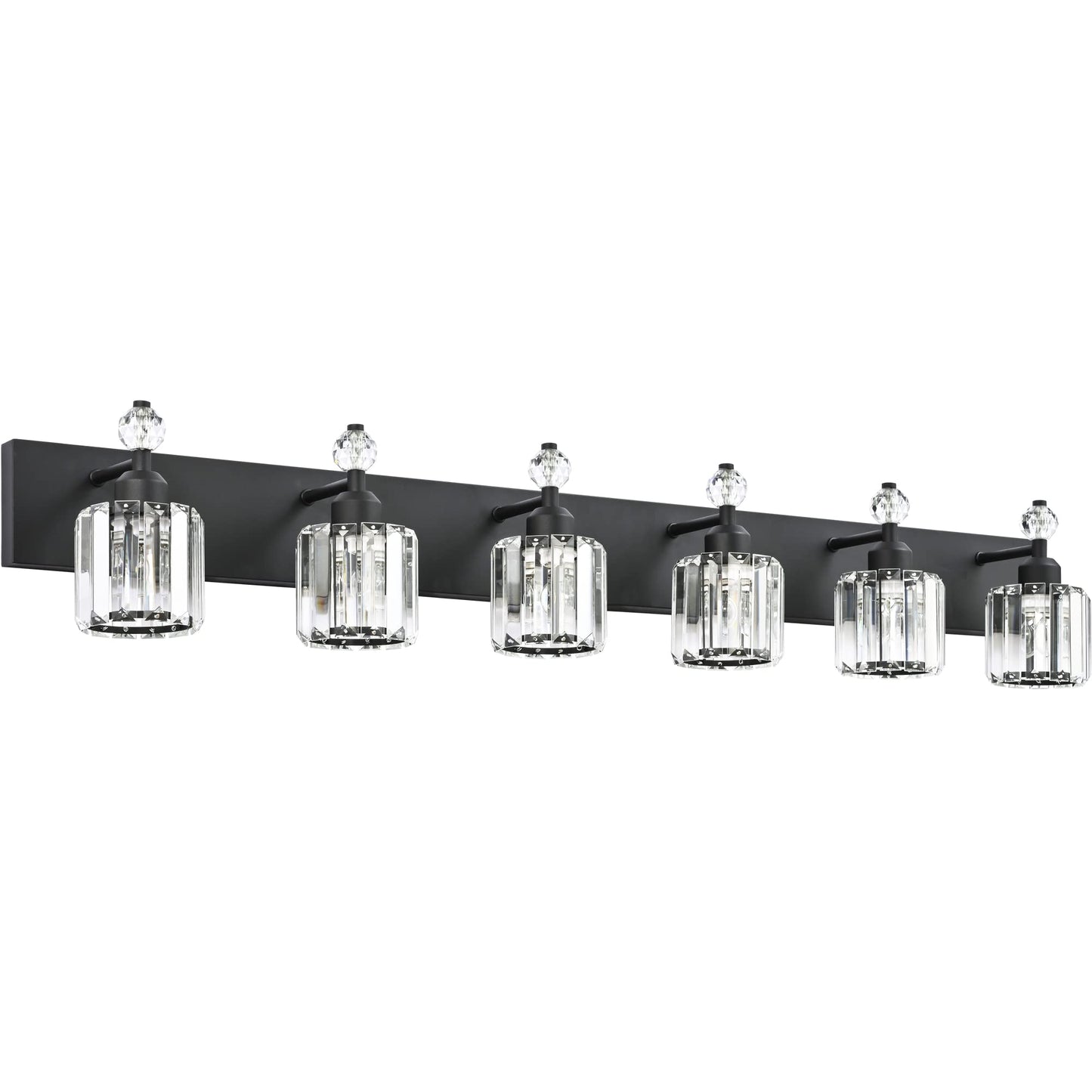 PRESDE Black Gold Crystal Bathroom Vanity Lights Fixtures Over Mirror Modern 3 Light Bath Wall Lighting