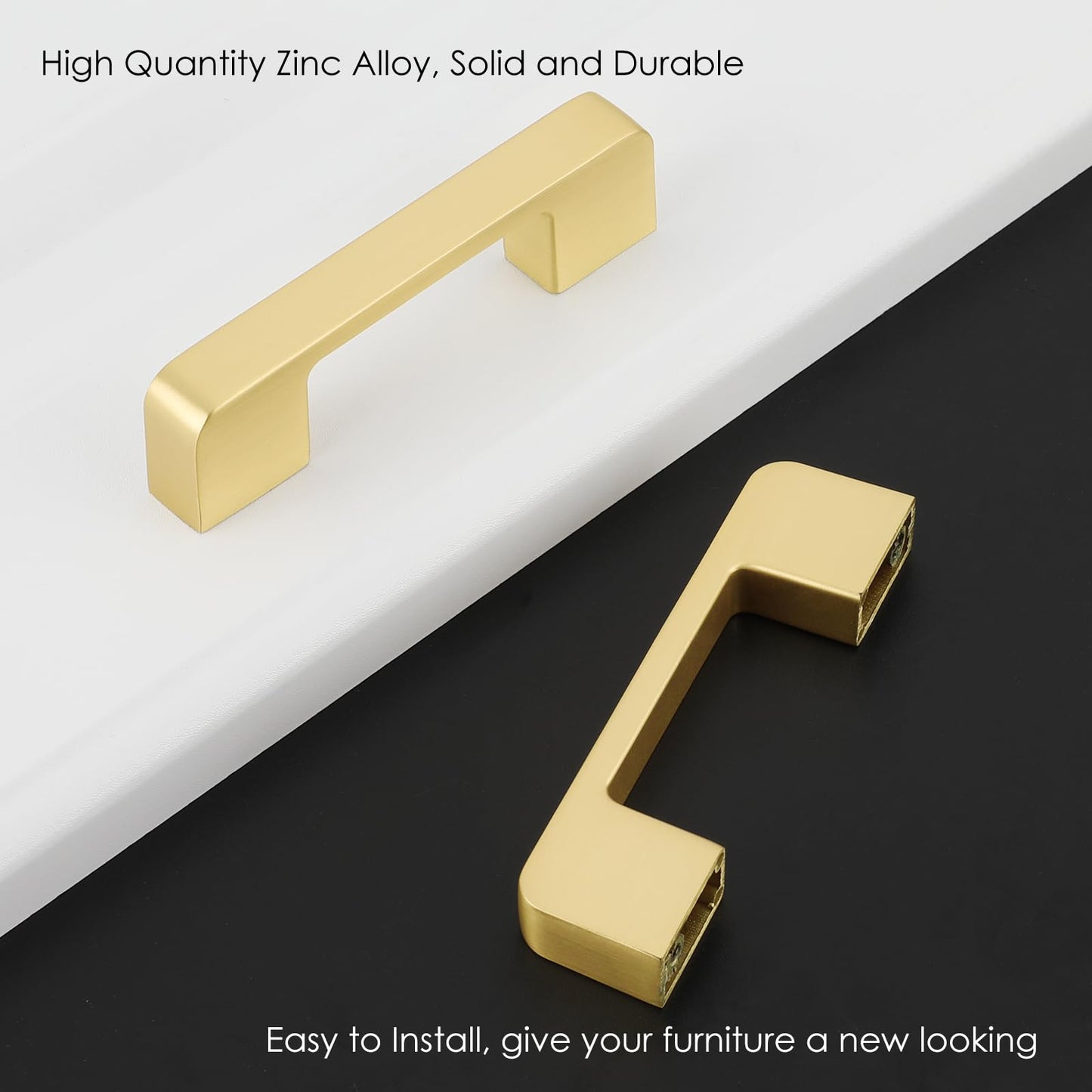 Rergy Champagne Bronze Cabinet Pulls, 10 Pack Champagne Bronze Cabinet Handles, 6.25" Screw Spacing Kitchen Cabinet Handles, 6-1/4inch(160mm) Center to Center Bathroom Cabient Hardware