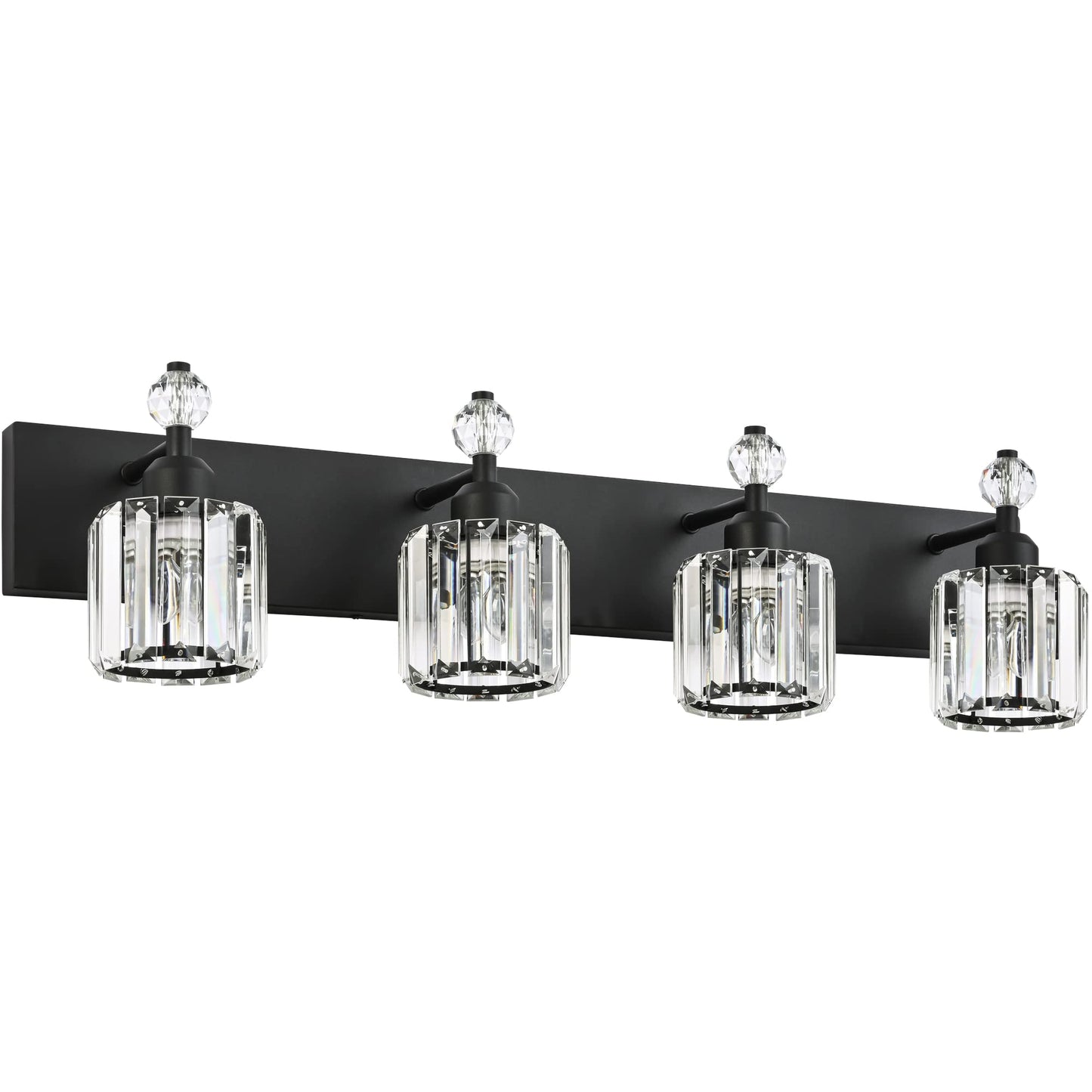 PRESDE Black Gold Crystal Bathroom Vanity Lights Fixtures Over Mirror Modern 3 Light Bath Wall Lighting