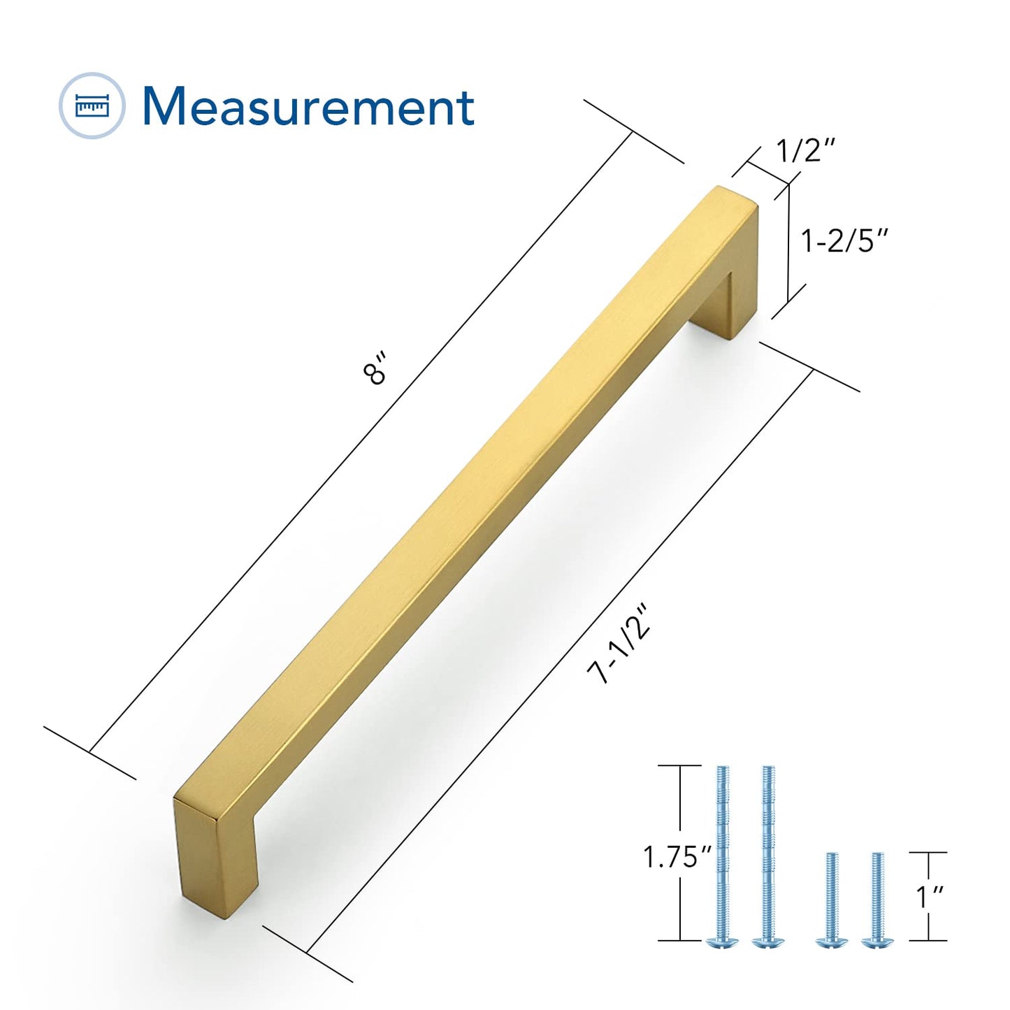 Ravinte 10 Pack Gold Cabinet Pulls 12-3/5 Inch Brushed Brass Kitchen Cabinet Handles Gold Square Kitchen Hardware for Cabinet Gold Kitchen Drawer Pulls Come with Screwdriver