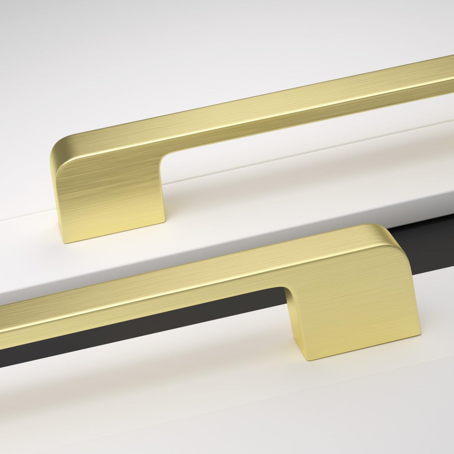 Rergy Champagne Bronze Cabinet Pulls, 10 Pack Champagne Bronze Cabinet Handles, 6.25" Screw Spacing Kitchen Cabinet Handles, 6-1/4inch(160mm) Center to Center Bathroom Cabient Hardware