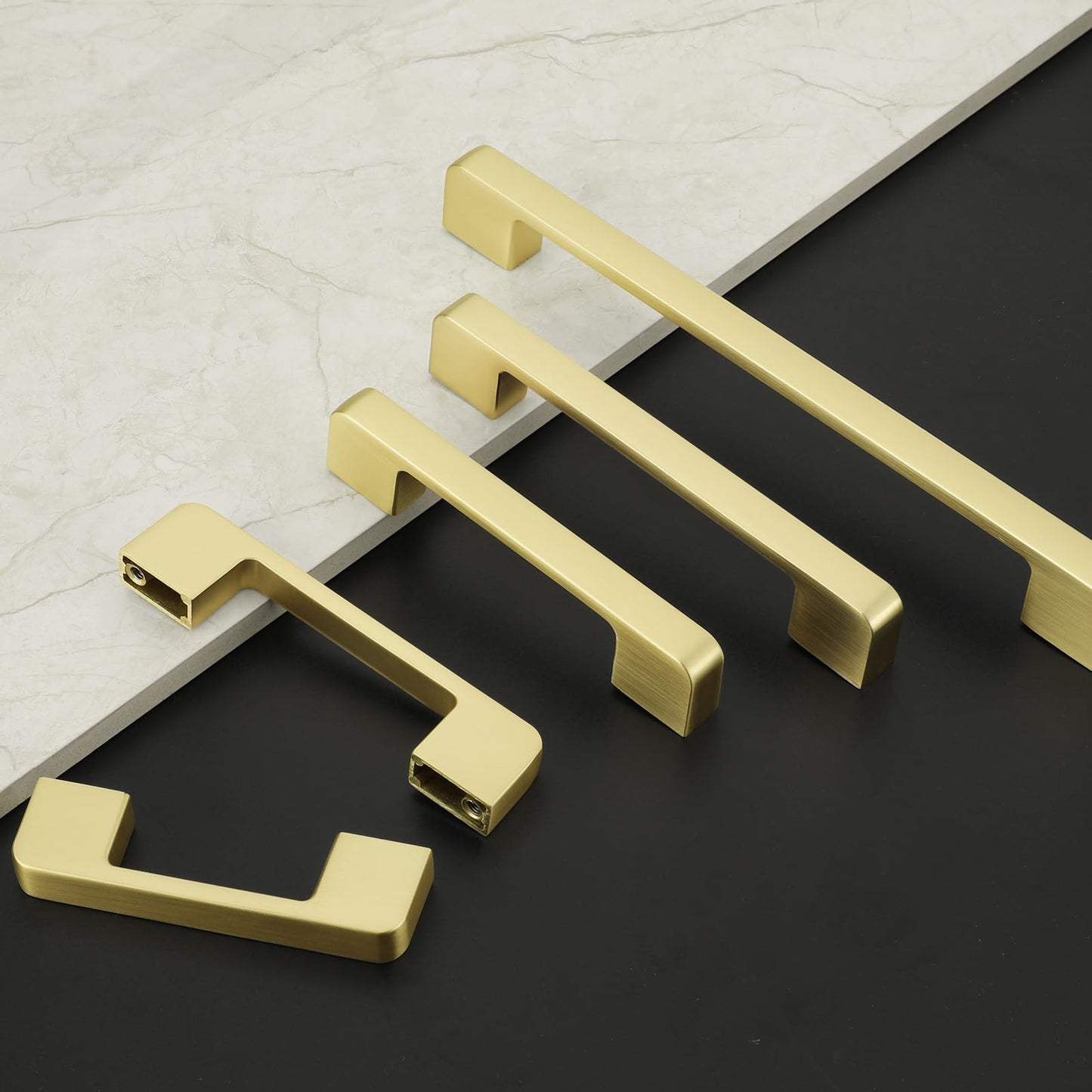 Rergy Champagne Bronze Cabinet Pulls, 10 Pack Champagne Bronze Cabinet Handles, 6.25" Screw Spacing Kitchen Cabinet Handles, 6-1/4inch(160mm) Center to Center Bathroom Cabient Hardware
