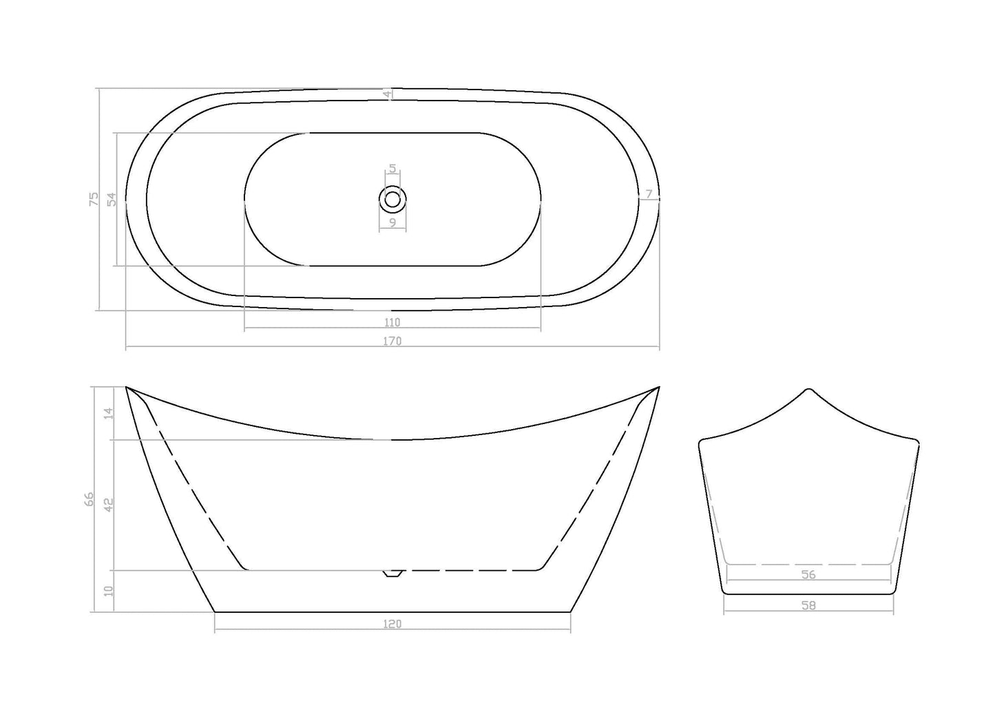 LOVMOR 67" Acrylic Freestanding Soaking Bathtub Soaking Bath Tub with Brushed Nickel Overflow and Pop Up Drain for Bathroom, Double Slipper Tub, Whit
