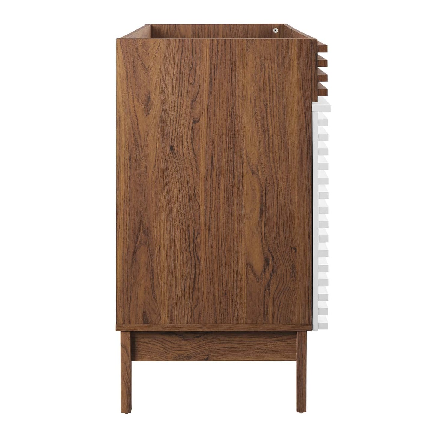 Modway Render 48" Double Sink Bathroom Vanity Cabinet in Walnut White