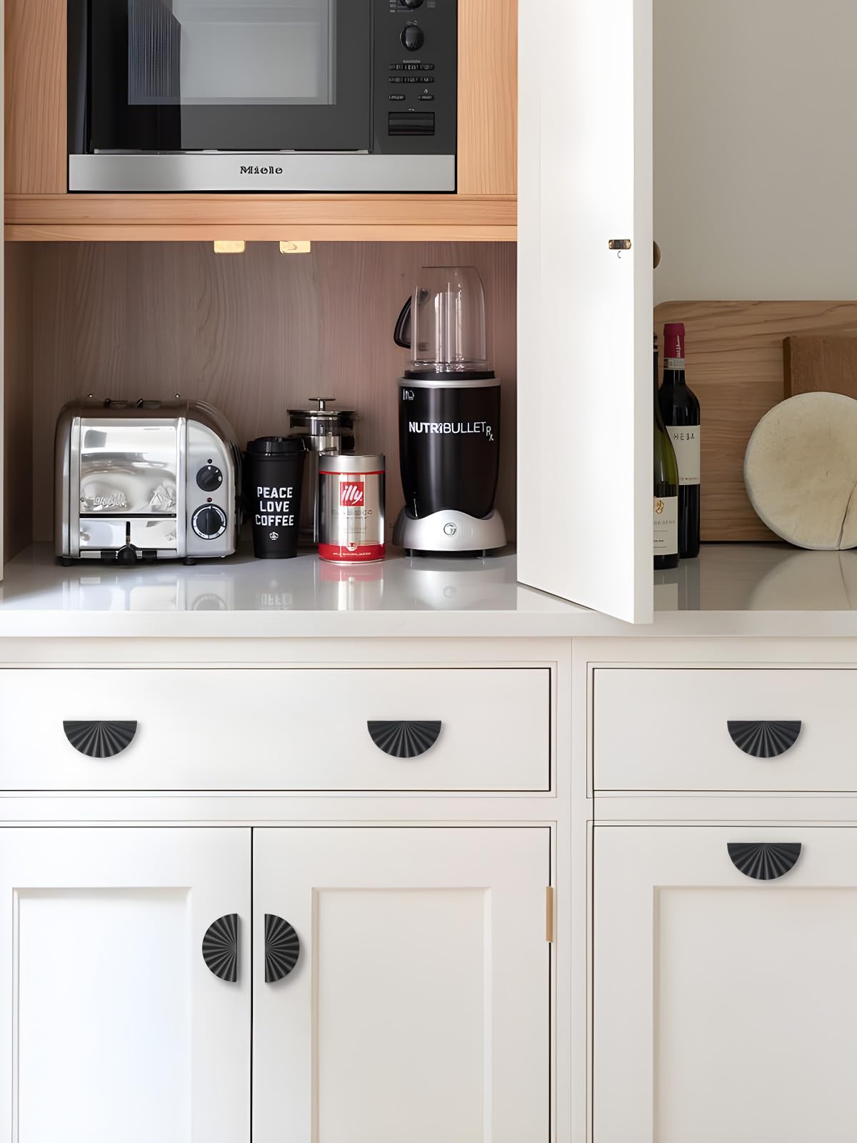 5 Pack Brushed Gold Cabinet Pulls 3" Hole Center Cup Flat Brass Drawer Pulls Kitchen Cupboard Bathroom Dresser Cabinet Hardware Handles Zinc Alloy