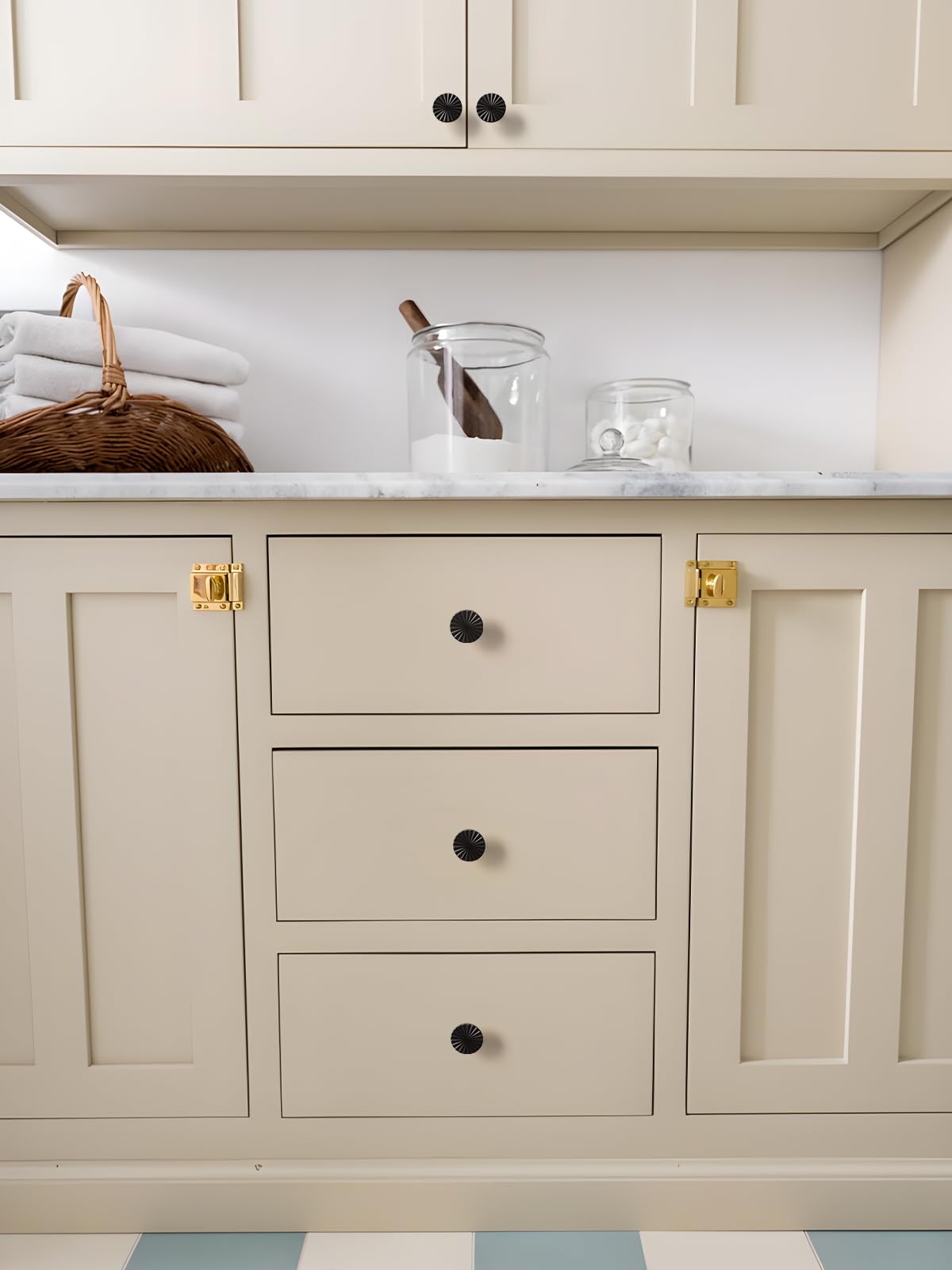 5 Pack Brushed Gold Cabinet Pulls 3" Hole Center Cup Flat Brass Drawer Pulls Kitchen Cupboard Bathroom Dresser Cabinet Hardware Handles Zinc Alloy