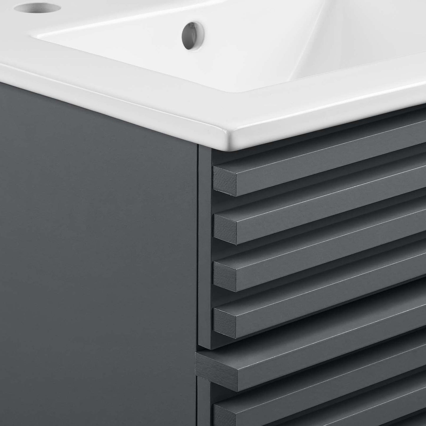 Modway Render 48" Double Sink Bathroom Vanity Cabinet in Walnut White