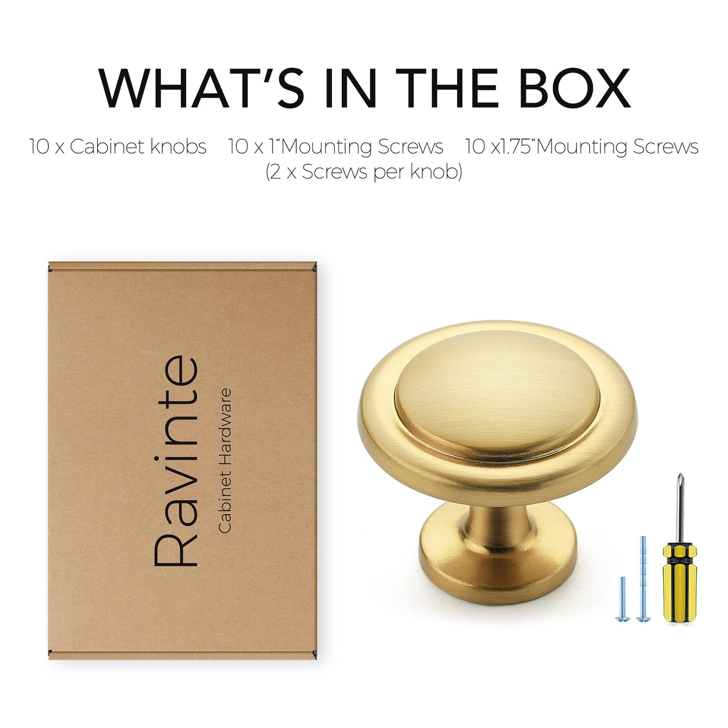 Ravinte 30 Pack Solid Knobs Kitchen Cabinet Knobs Round Knobs Dresser Drawer Knobs Gold Cabinet Hardware Round Cabinet Door Knobs Drawer Knobs Brushed Brass Drawer Pulls