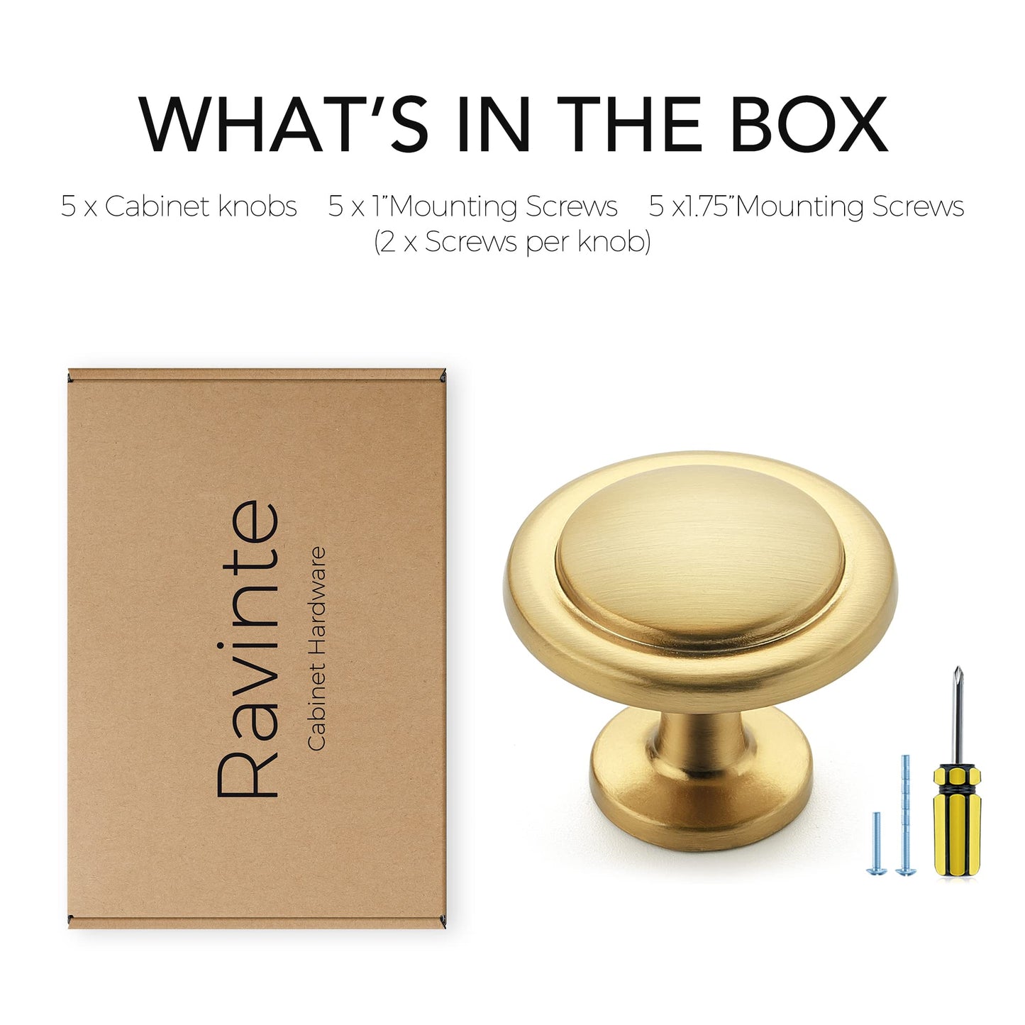 Ravinte 30 Pack Solid Knobs Kitchen Cabinet Knobs Round Knobs Dresser Drawer Knobs Gold Cabinet Hardware Round Cabinet Door Knobs Drawer Knobs Brushed Brass Drawer Pulls