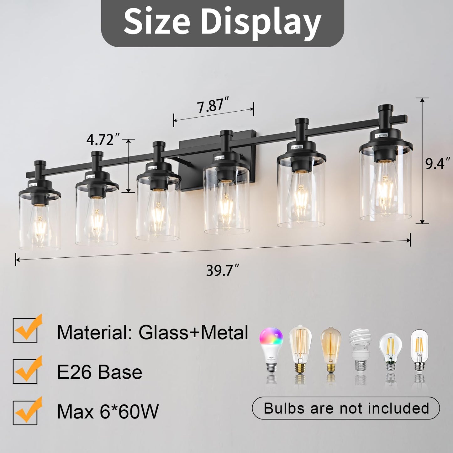 3 Light Bathroom Light Fixtures, Black and Brushed Gold Vanity Light Fixture Over Mirror, Modern Wall Sconces Lighting Wall Lamp for Bathroom, Bedroom, Hallway with Clear Glass Shade