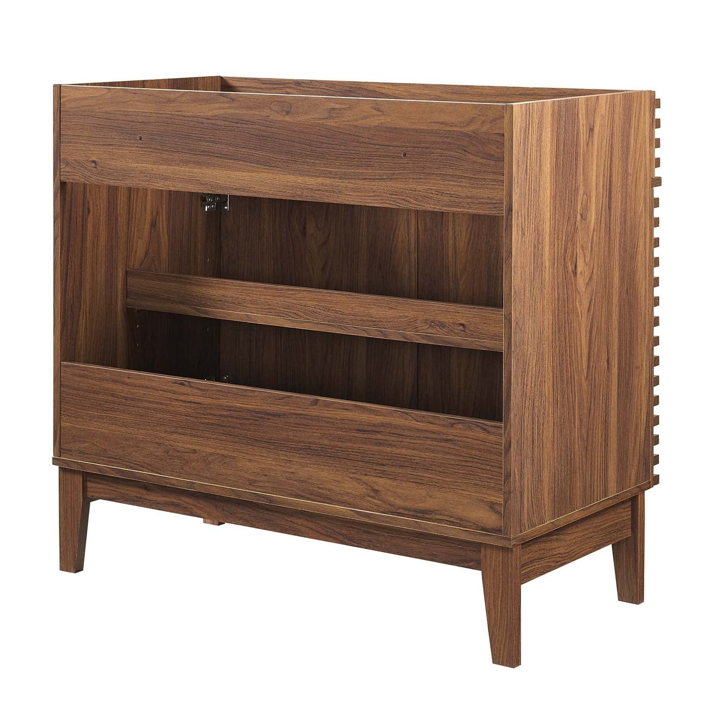 Modway Render 48" Double Sink Bathroom Vanity Cabinet in Walnut White