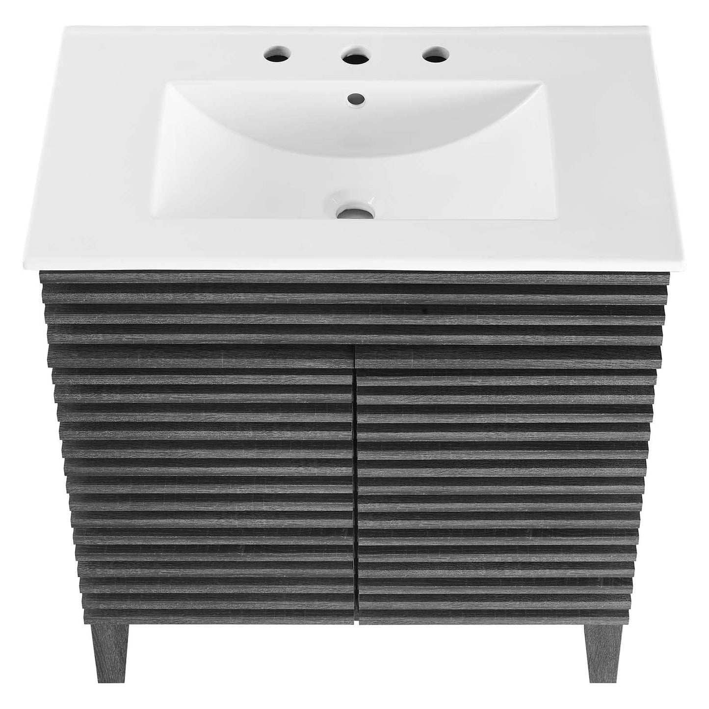 Modway Render 48" Double Sink Bathroom Vanity Cabinet in Walnut White