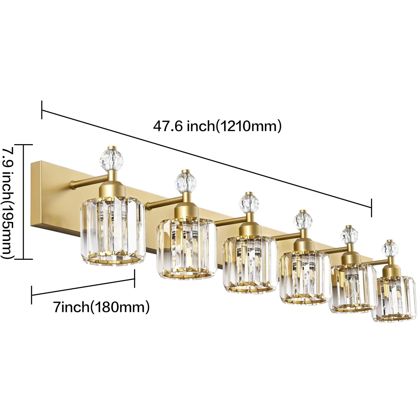 PRESDE Black Gold Crystal Bathroom Vanity Lights Fixtures Over Mirror Modern 3 Light Bath Wall Lighting
